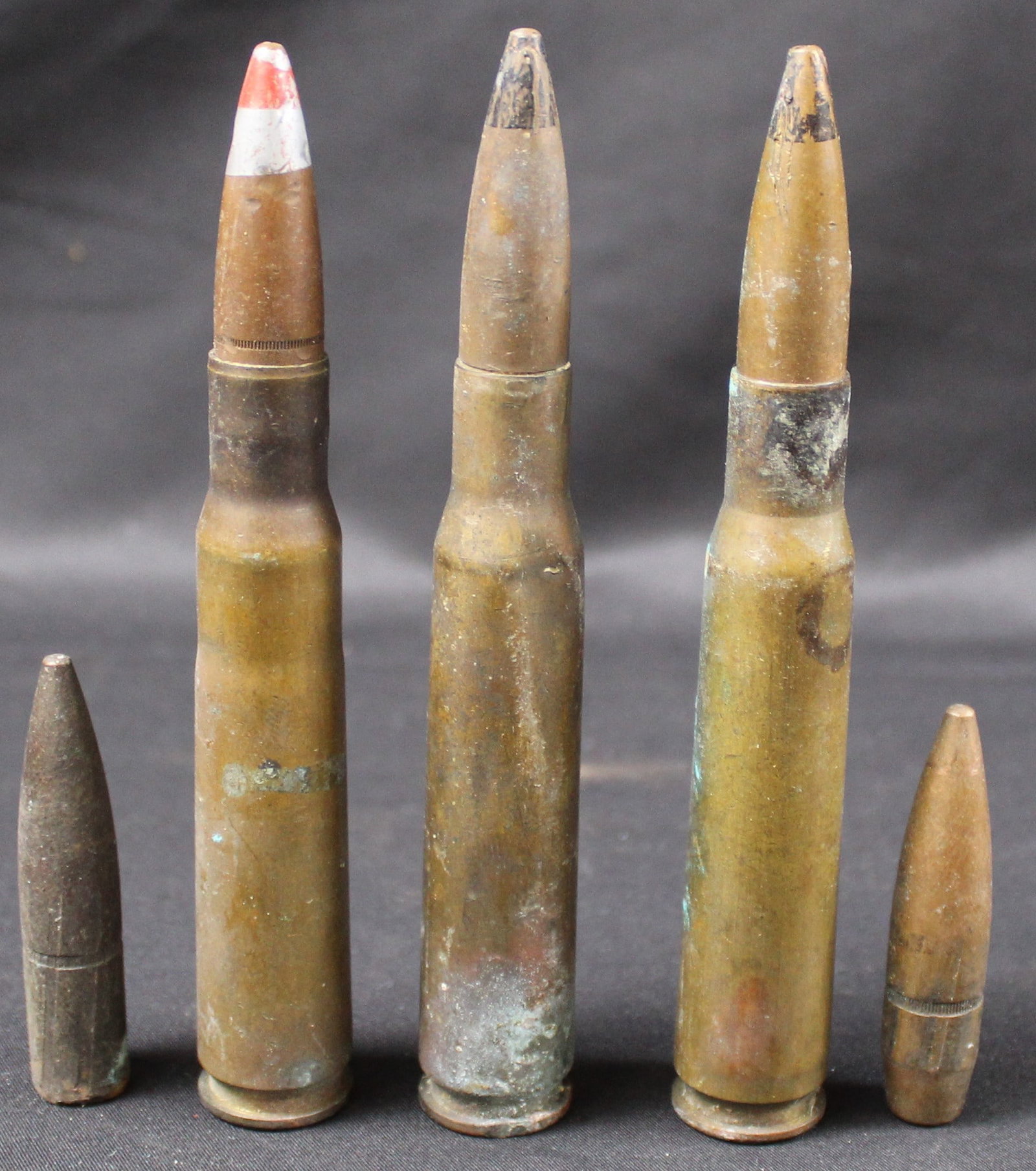 Group Lot of WWII .50 Caliber Projectiles and Cartridges (FLR): Description coming soon!