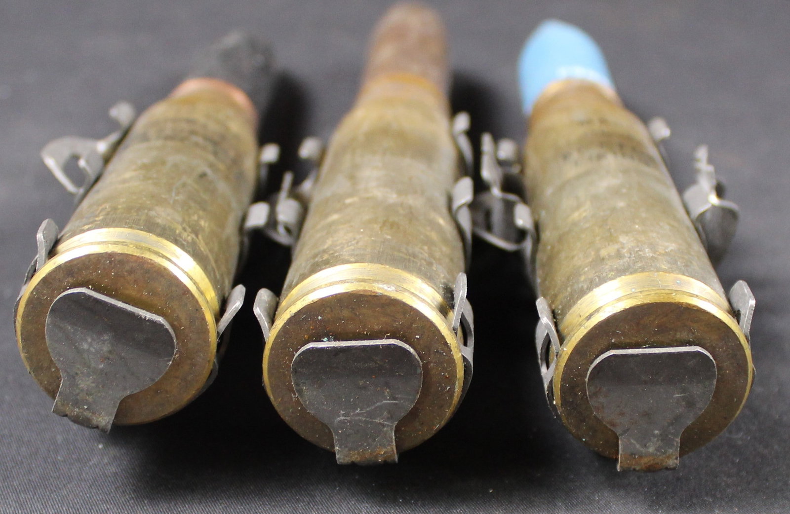 Group Lot 20mm Projectiles on Three Inert Linked Mk149 Mod1 Linked Shells (FMI) - 2