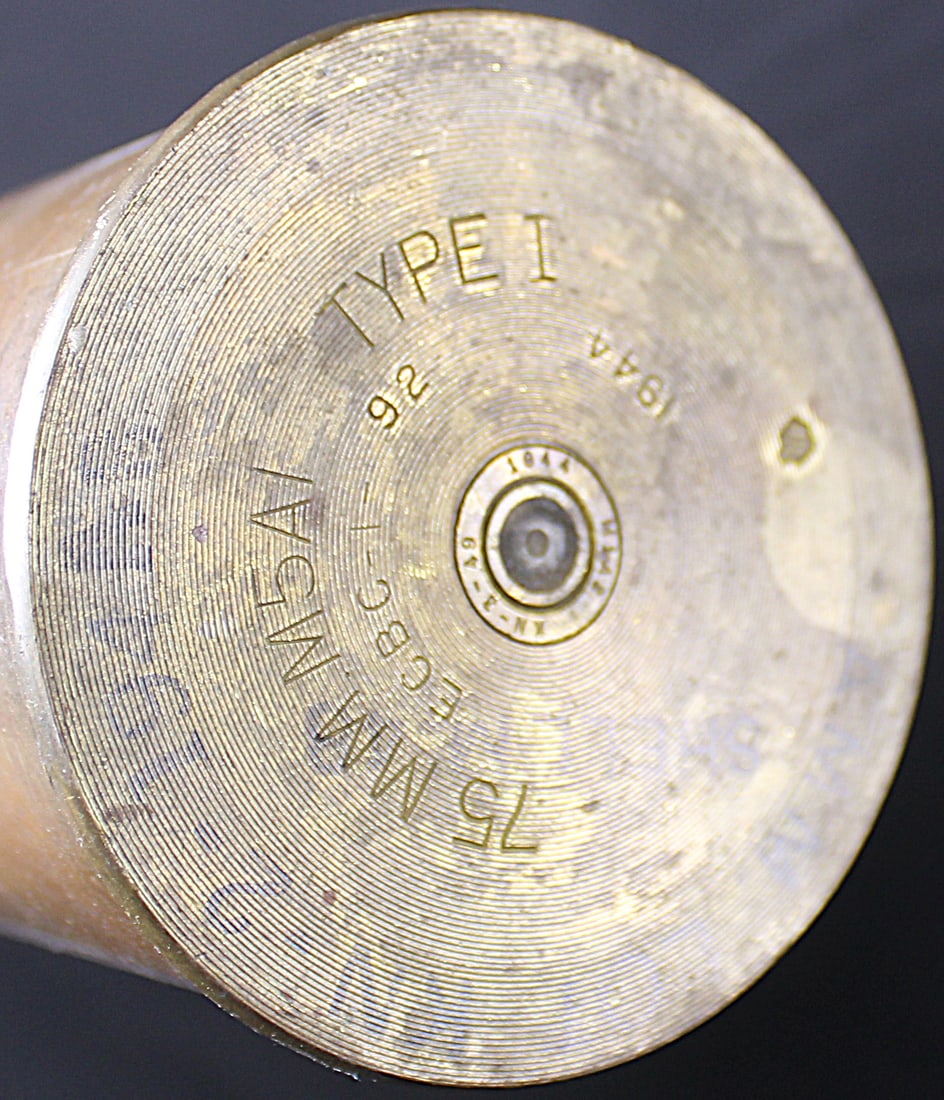 Large Inert 75mm 1944 Dated Shell M5A1 Type 1 and M48 Round with M565 Fuze (FMI) - 5