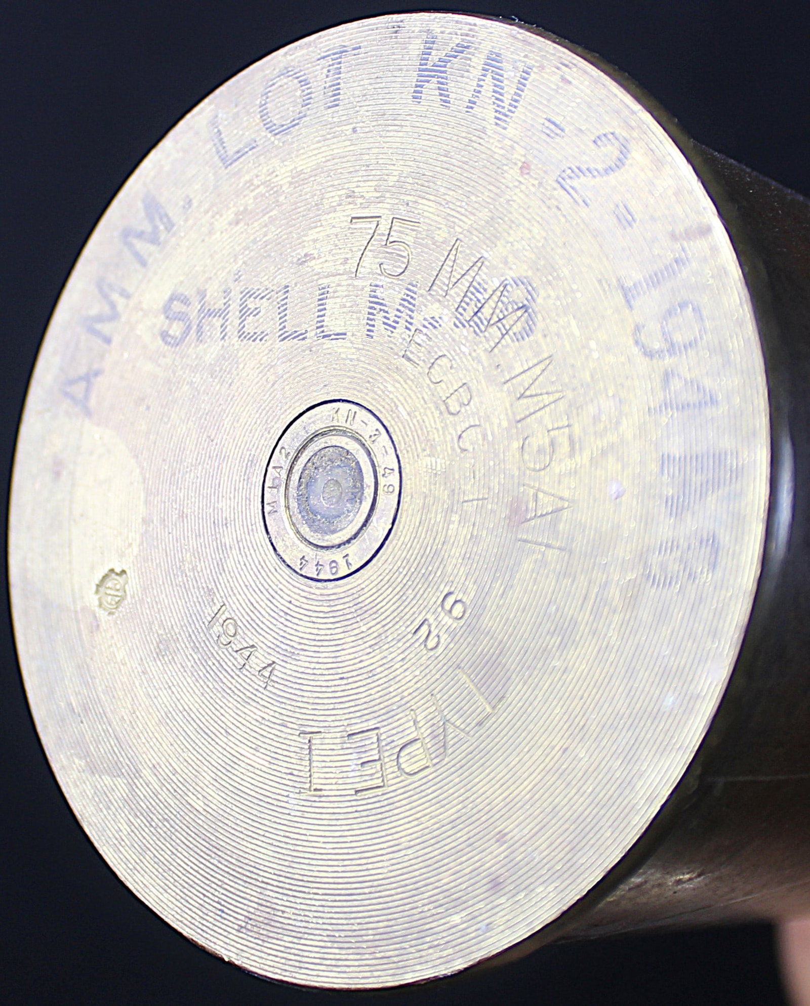 Large Inert 75mm 1944 Dated Shell M5A1 Type 1 and M48 Round with M565 Fuze (FMI) - 6