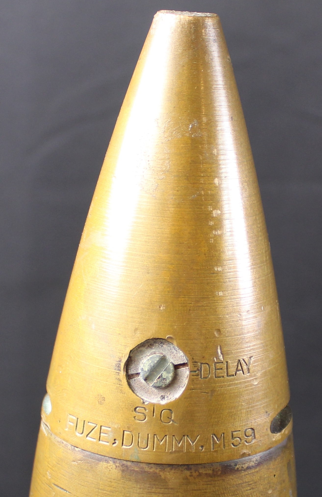 Inert 75mm US M19B1 WWII Drilling Round with M59 Dummy Fuze (FMI) - 2