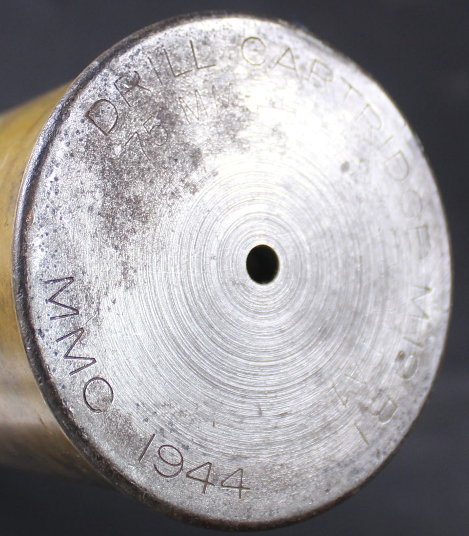 Inert 75mm US M19B1 WWII Drilling Round with M59 Dummy Fuze (FMI) - 3