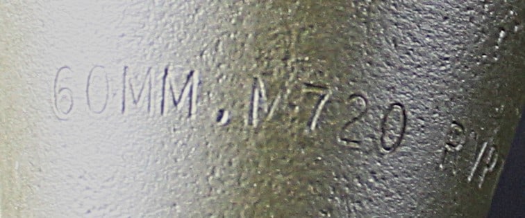 Inert US Manufactured M720 60mm Mortar with Transport Case and Fuze Pin (FMI) - 3