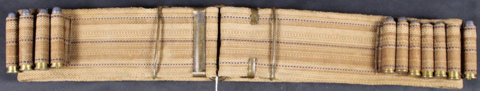 US Manufactured Spanish-American War .45-70 Gov't Ammunition Belt w/ Appx. 40 Inert Rounds (FMI) - 2