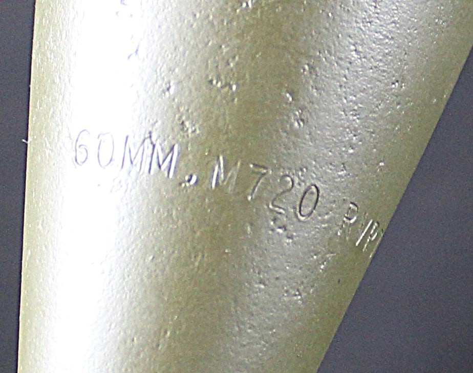 Inert US Manufactured M720 60mm Mortar with Transport Case and Fuze Pin (FMI) - 3