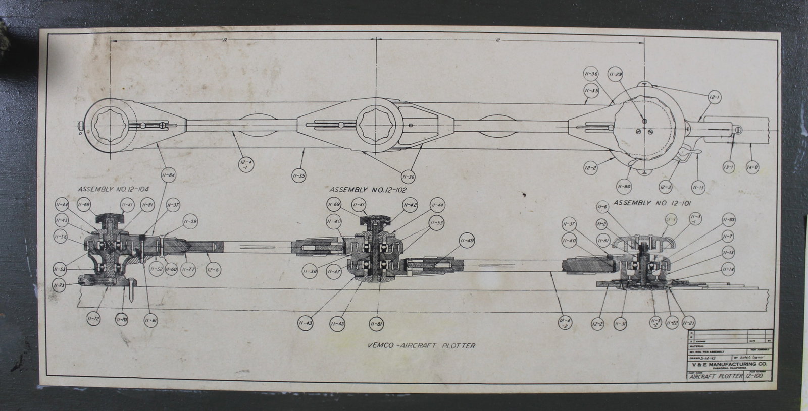 Vintage WWII VEMCO Aircraft Plotter Transport Case (FMI) - 7