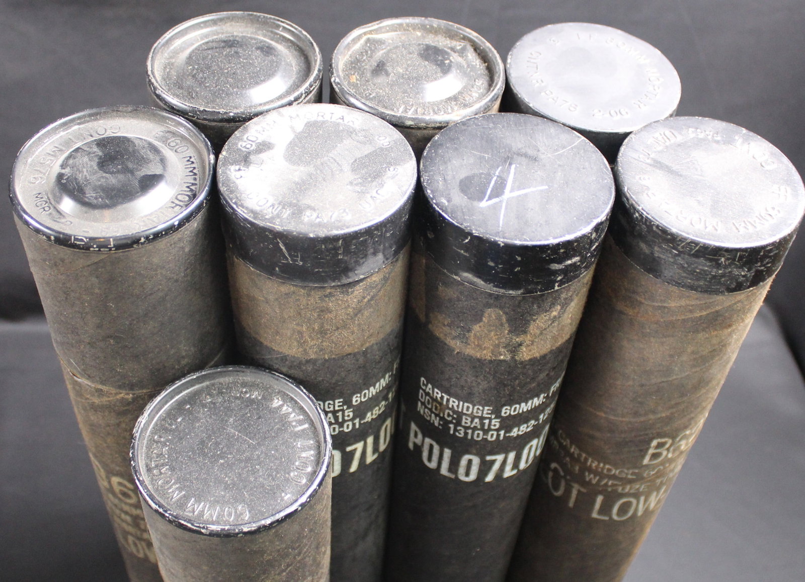Group Lot of Eight Complete 60mm Mortar Transport Tubes (FMI) - 2