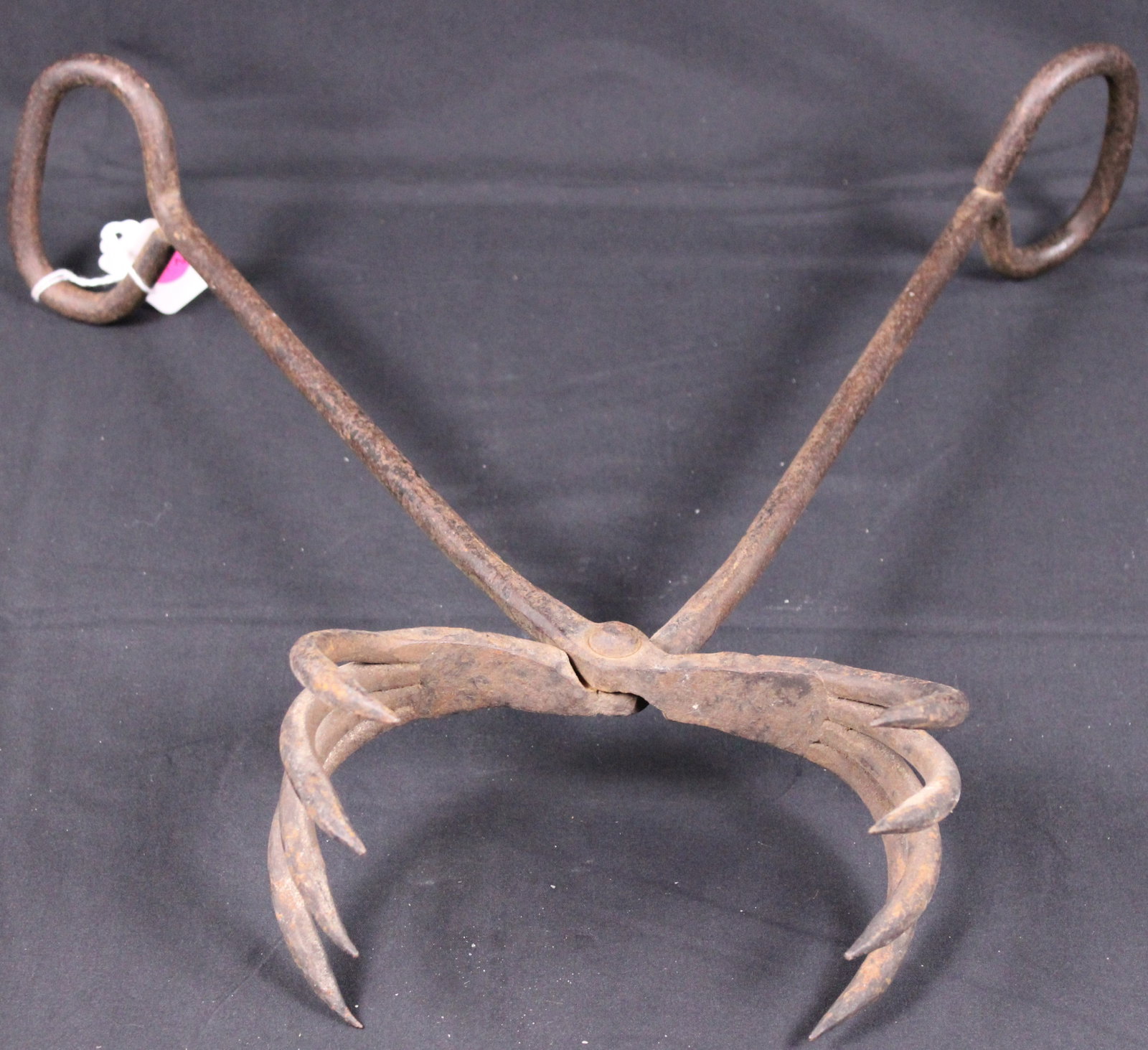 Cannon Ball Shot Tongs (GMS): This pair is 19" long and has a jaw span that can pick up 3" to 5" canonballs. They are in good to very good condition with only small areas of oxidation and very minimal pitting located on the