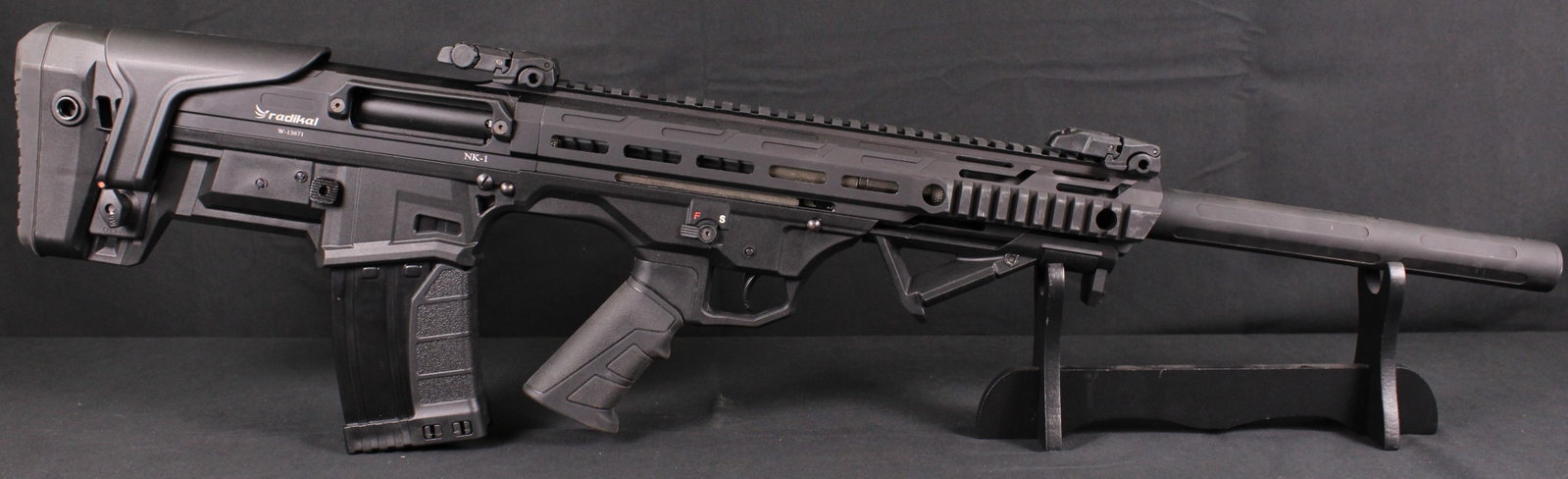 Radikal NK-1 12ga Semi-auto Bullpup Shotgun (FMA): Description coming soon! Bidders are welcome to preview items in person during our normal operating hours Tuesday through Saturday 11am-6pm. Estimated shipping parcel size (LxWxH) 48 inches x 8 inches