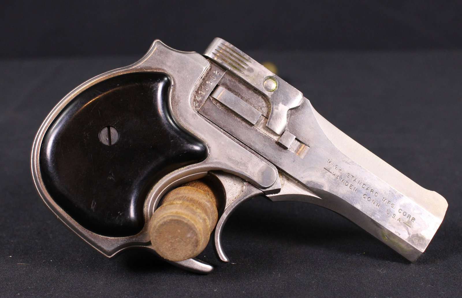 High Standard Mfg. Co. .22 Magnum O/u Derringer Pistol FFL Req: 2491312 (VWC): Description coming soon! Bidders are welcome to preview items in person during our normal operating hours Tuesday through Saturday 11am-6pm. Estimated shipping parcel size (LxWxH) 12 inches x 12