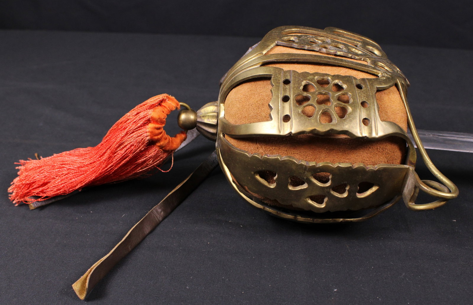 Ornate Indian Embossed Basket Hilted Backsword and Sheath (JAA) - 4