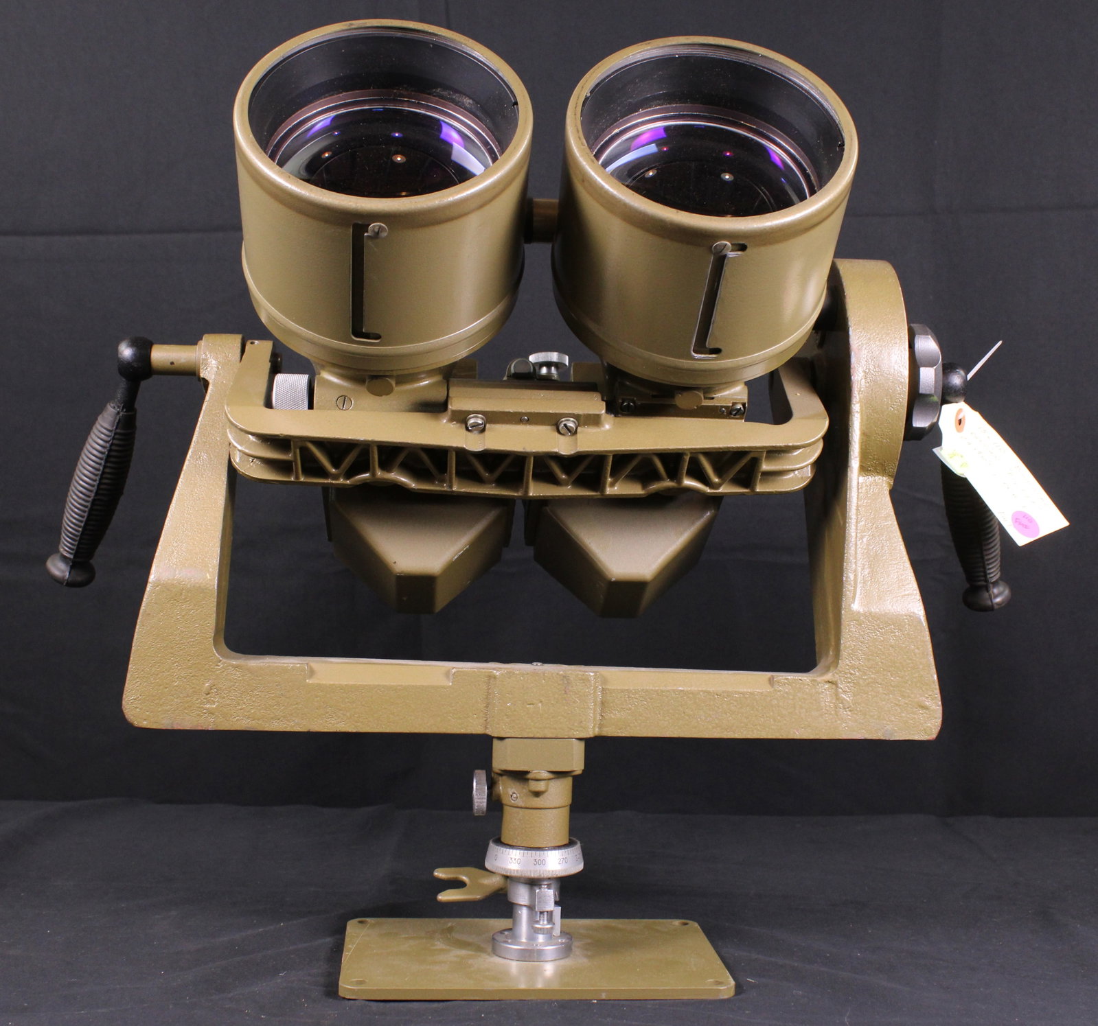 15x110 Cold War East German/Russian "Big Eye" Berlin Wall Binoculars (FMI): Description coming soon! Bidders are welcome to preview items in person during our normal operating hours Tuesday through Saturday 11am-6pm. Estimated shipping parcel size (LxWxH) 18 inches x 18