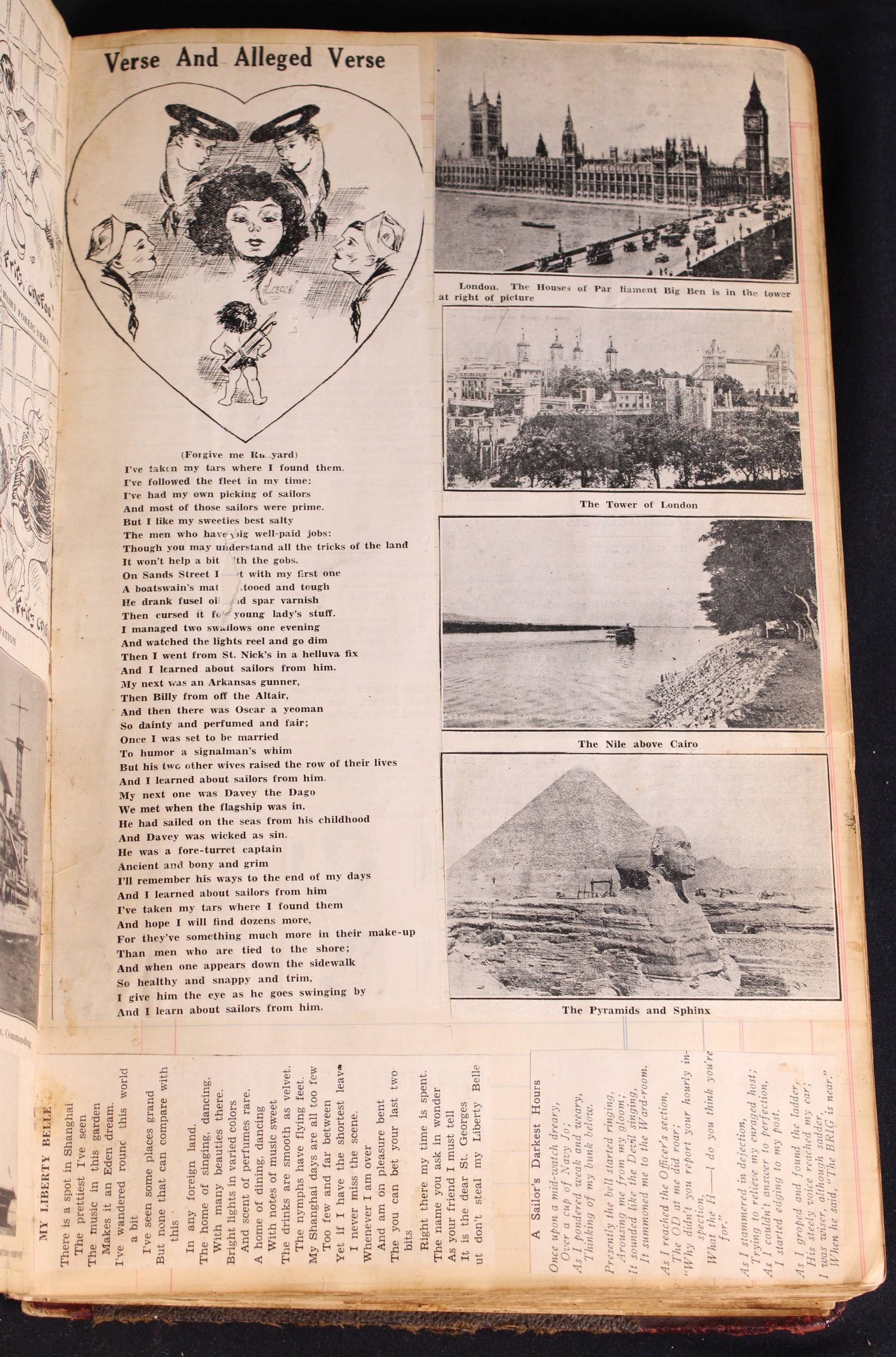 Rare WWI/WWII Submarine USS S-32 (SS-137) Collage /Scrap Book (Served 8 Combat Patrols)(KFC) - 2