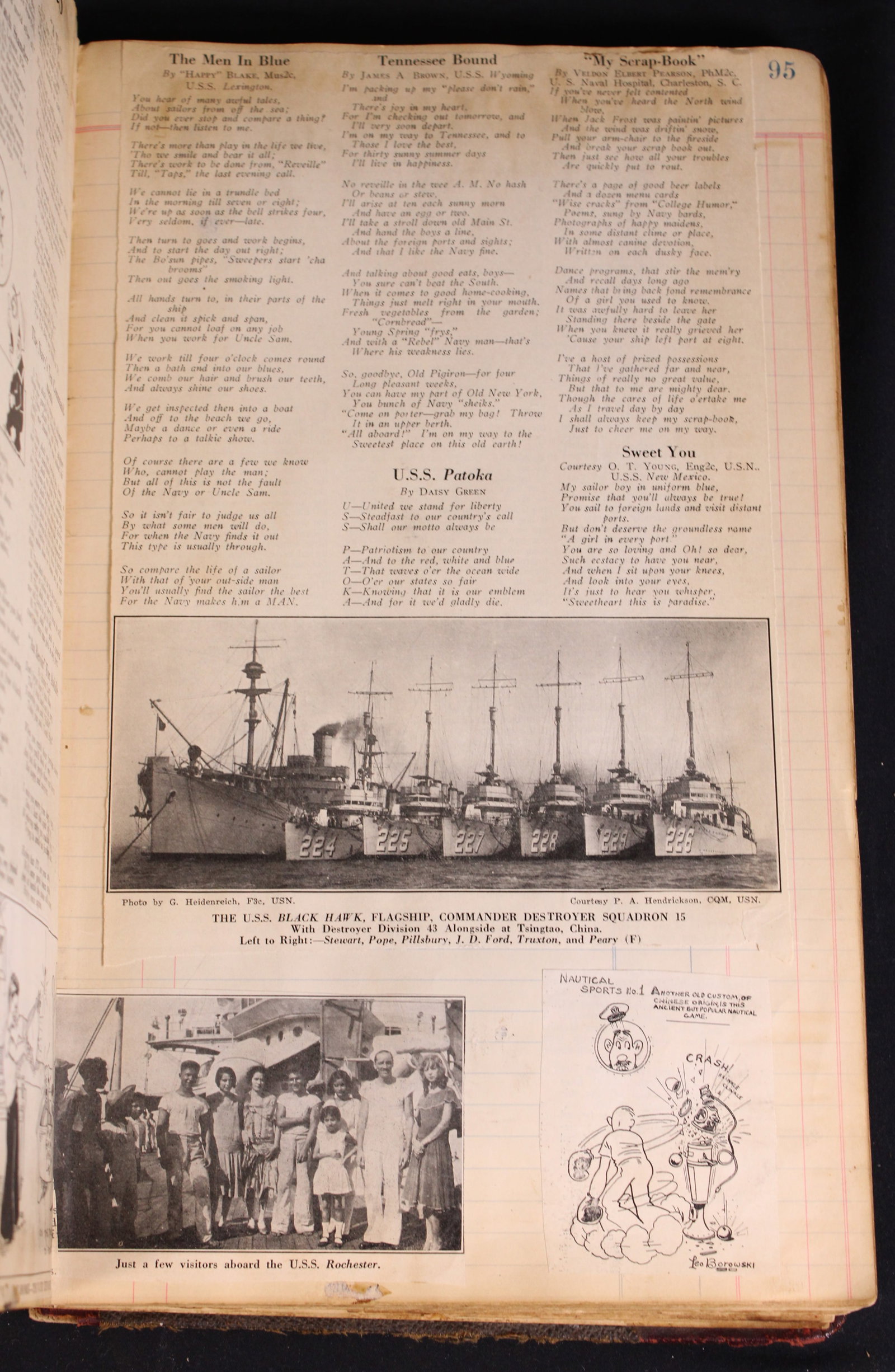 Rare WWI/WWII Submarine USS S-32 (SS-137) Collage /Scrap Book (Served 8 Combat Patrols)(KFC) - 3