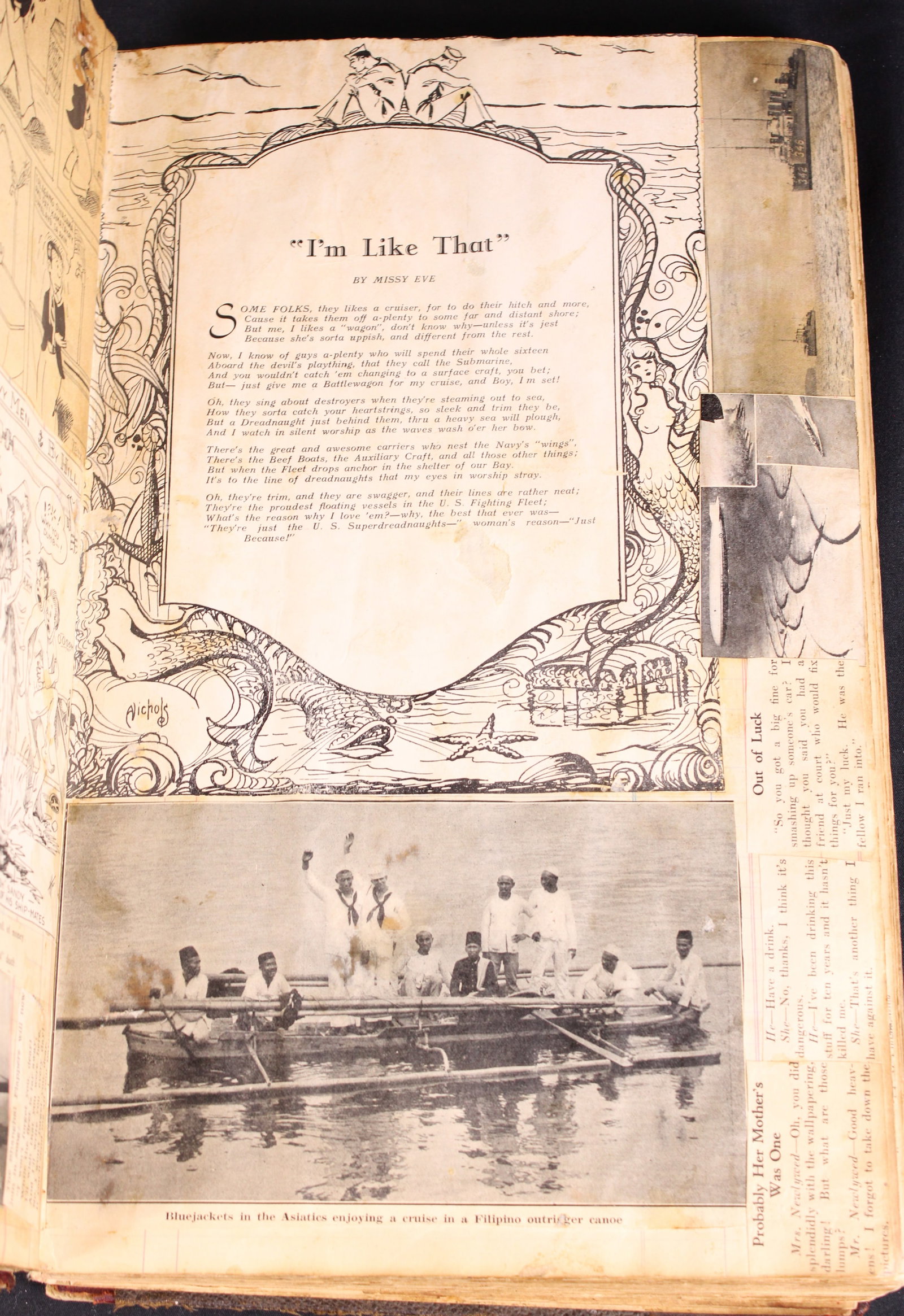 Rare WWI/WWII Submarine USS S-32 (SS-137) Collage /Scrap Book (Served 8 Combat Patrols)(KFC) - 5