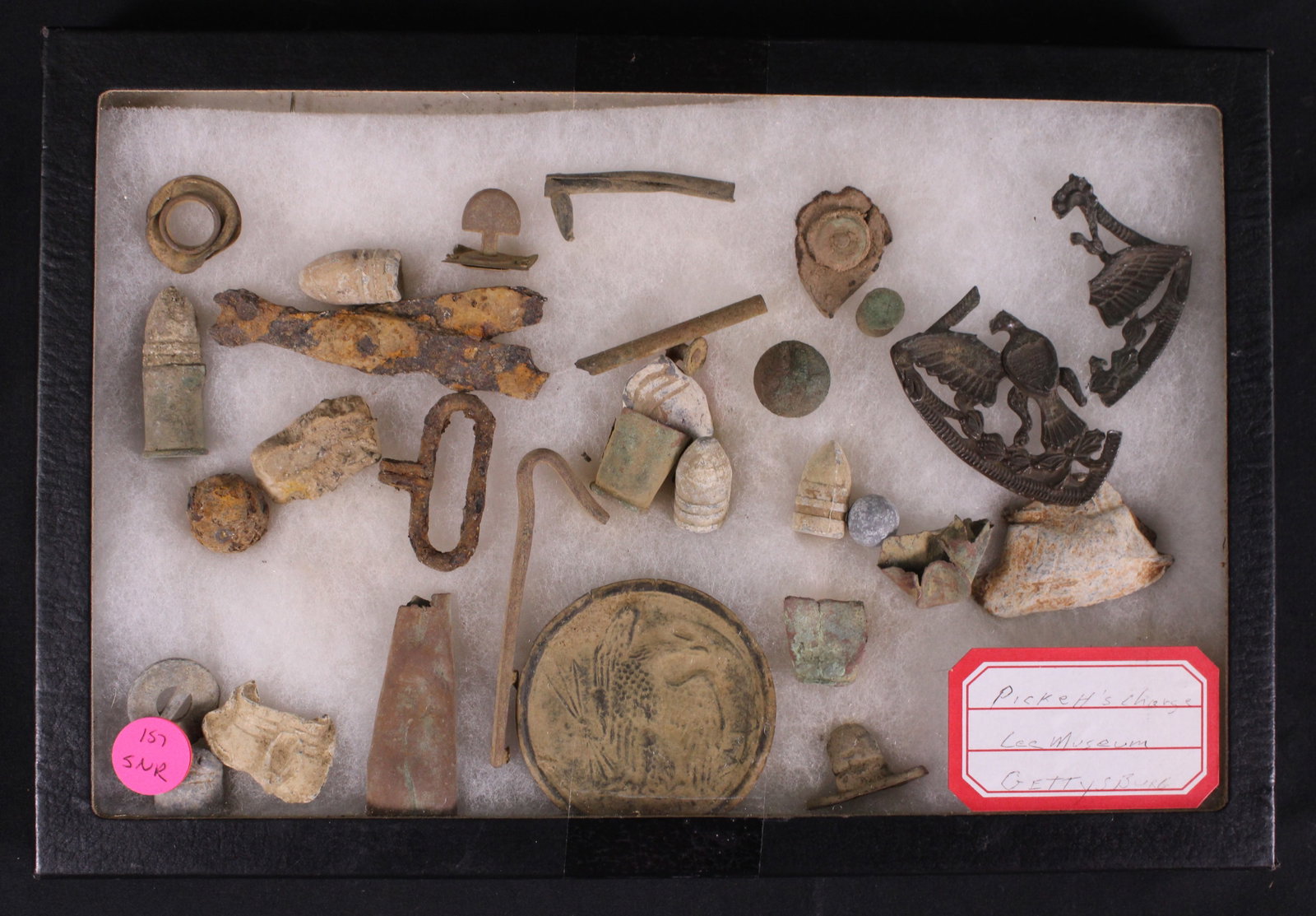 Group Lot of Civil War Relics from Pickett's Charge in Riker Box (SNR) (1 of 2)