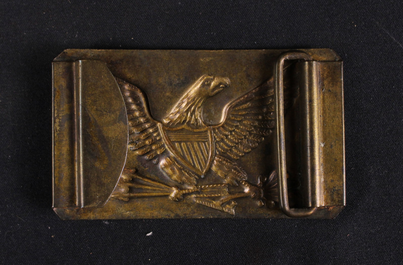 c.19th Century Rectangular Brass Militia Belt Buckle (SNR) - 2