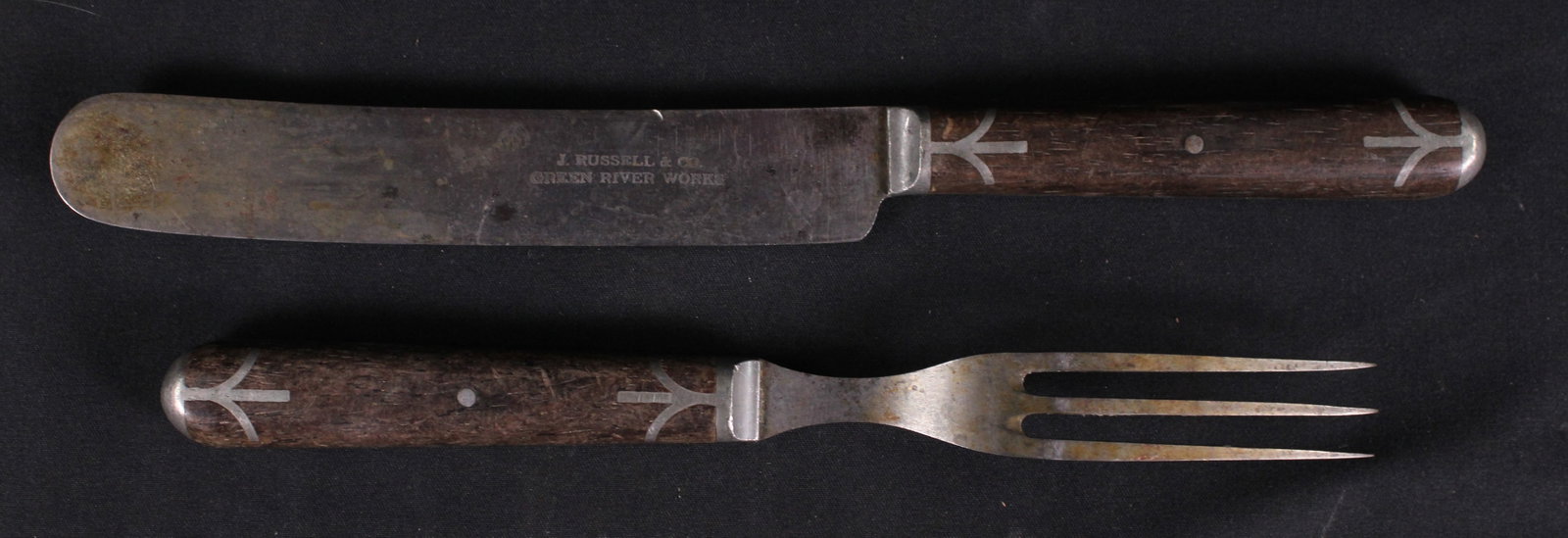 Civil War-era Knife And Fork Manufactured By J.Russel & Co. Green River Works (SNR) - 2