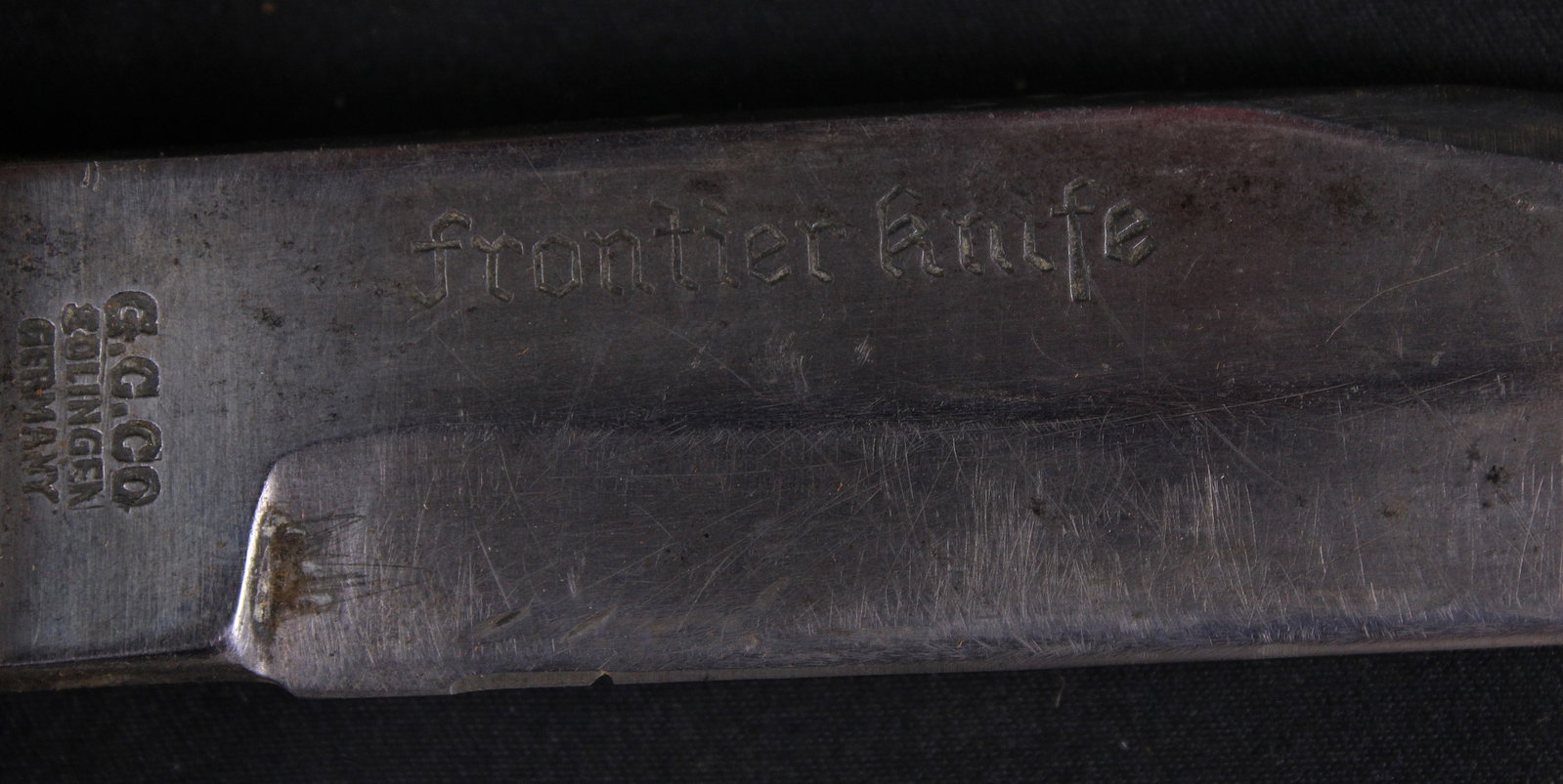 Vintage Edge Brand Solingen Germany Frontier Fixed Blade Hunting Knife with Sheath (SNR) - 5