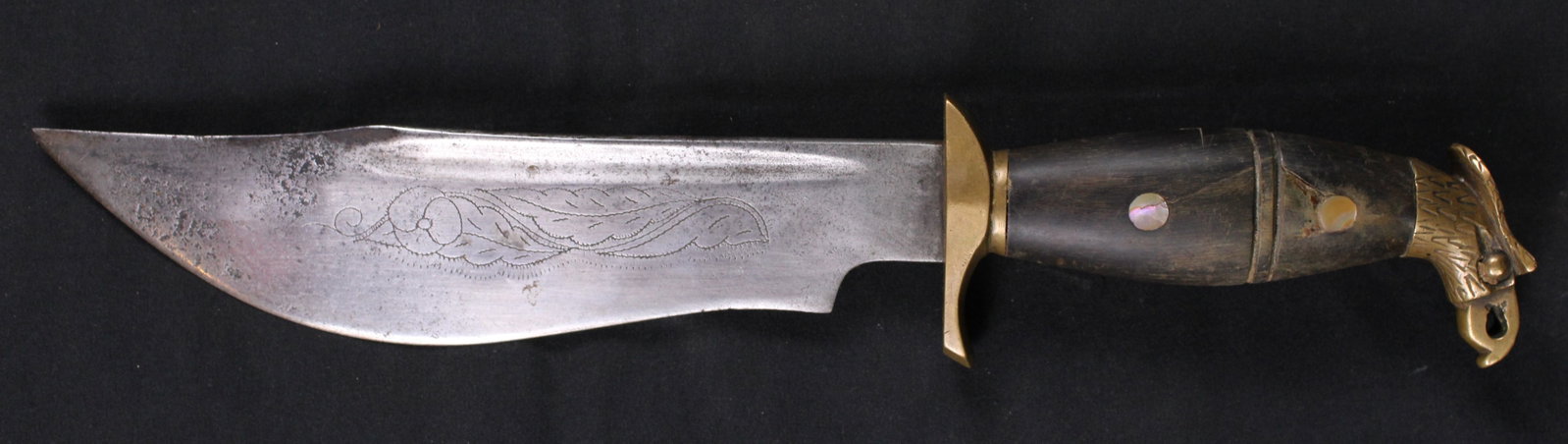 Vintage P. Lepe Mexican Bowie Knife Made Between The 1920s And 1940s (SNR) - 2