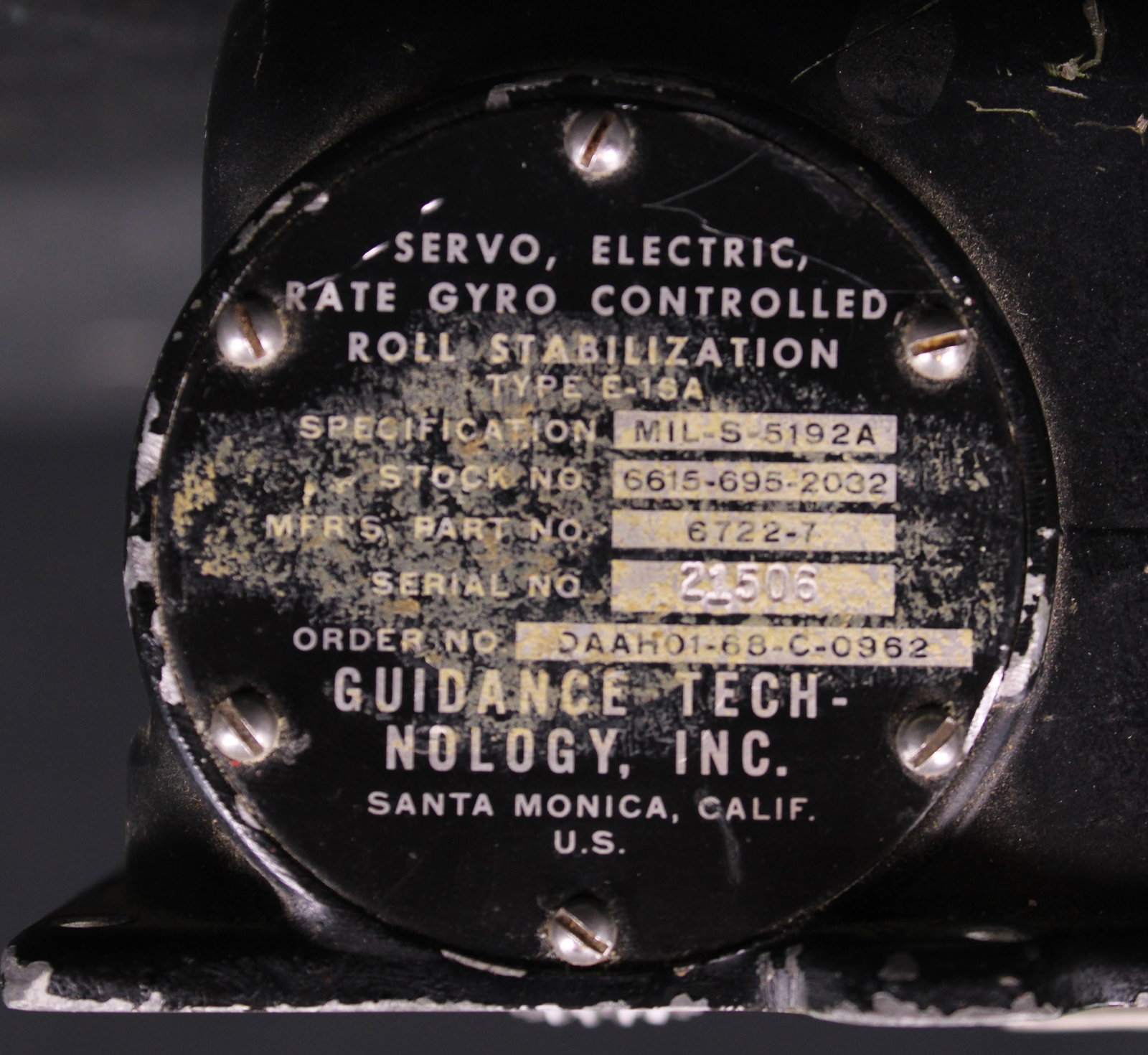 WWII American Aircraft Servo Mechanism Manufactured by Guidane Technology (FMI) - 3
