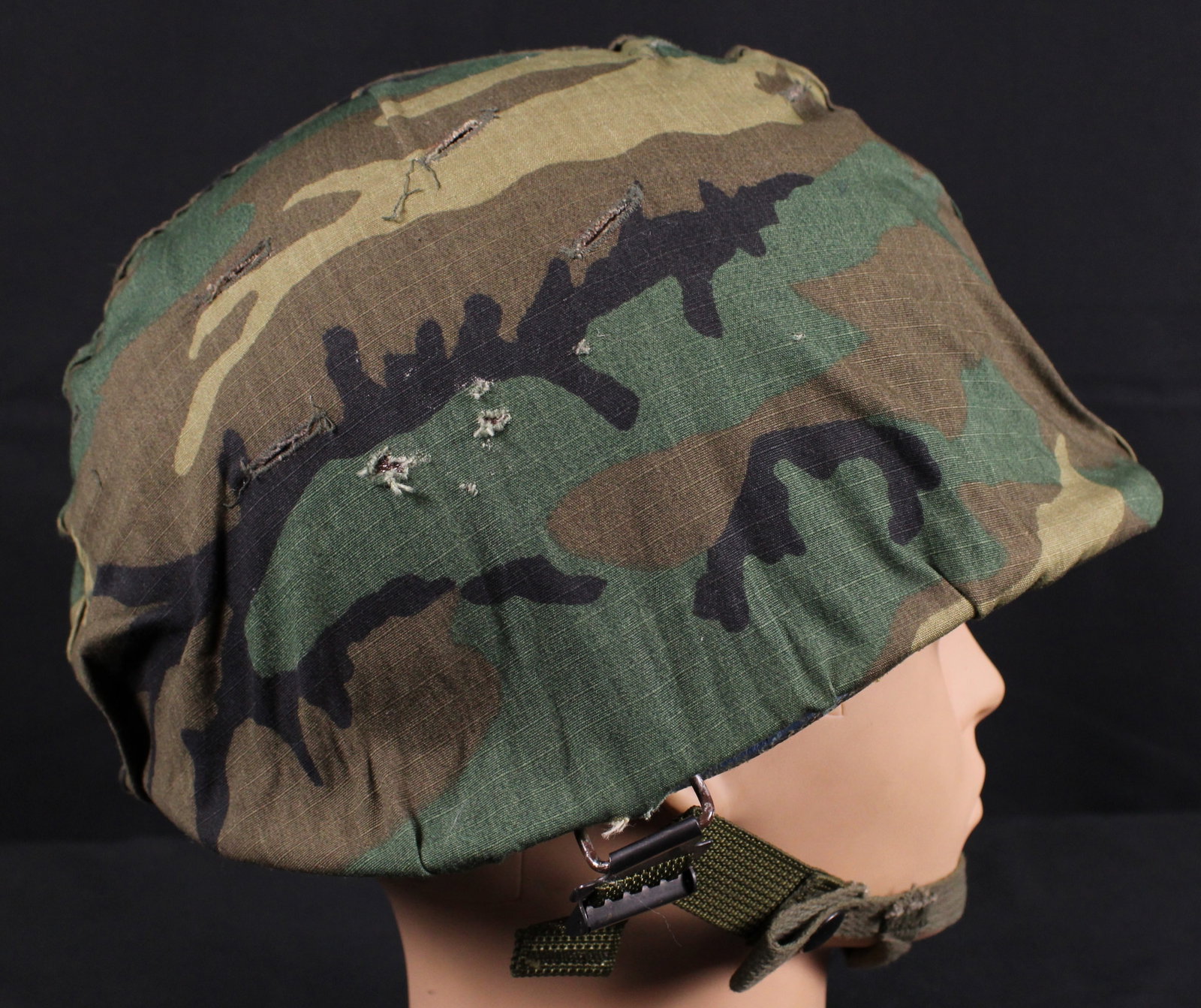 Vietnam Era M1 Helmet with Liner With Post Vietnam M81 Helmet Cover (BTJ) - 3