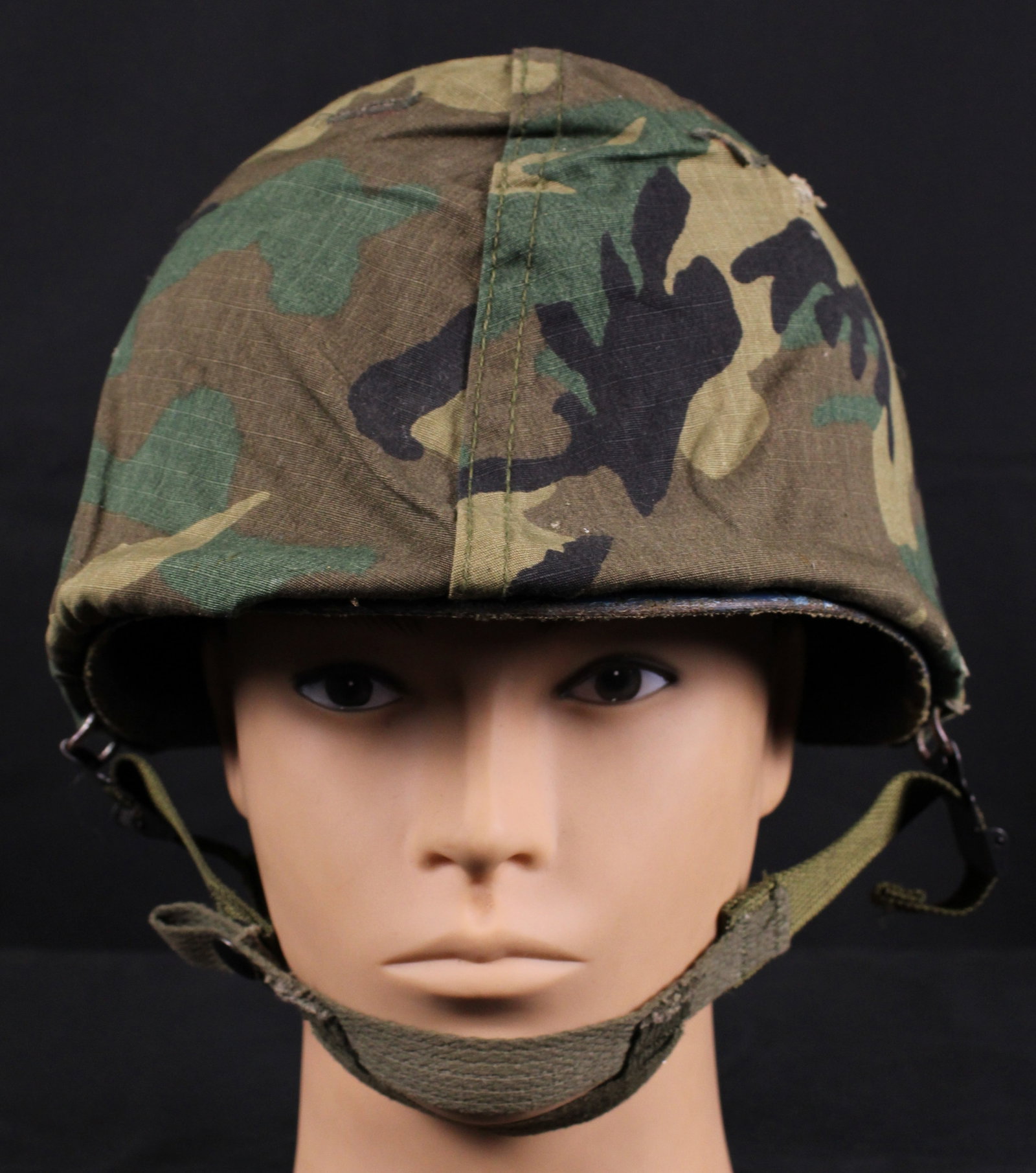 Vietnam Era M1 Helmet with Liner With Post Vietnam M81 Helmet Cover (BTJ) - 4