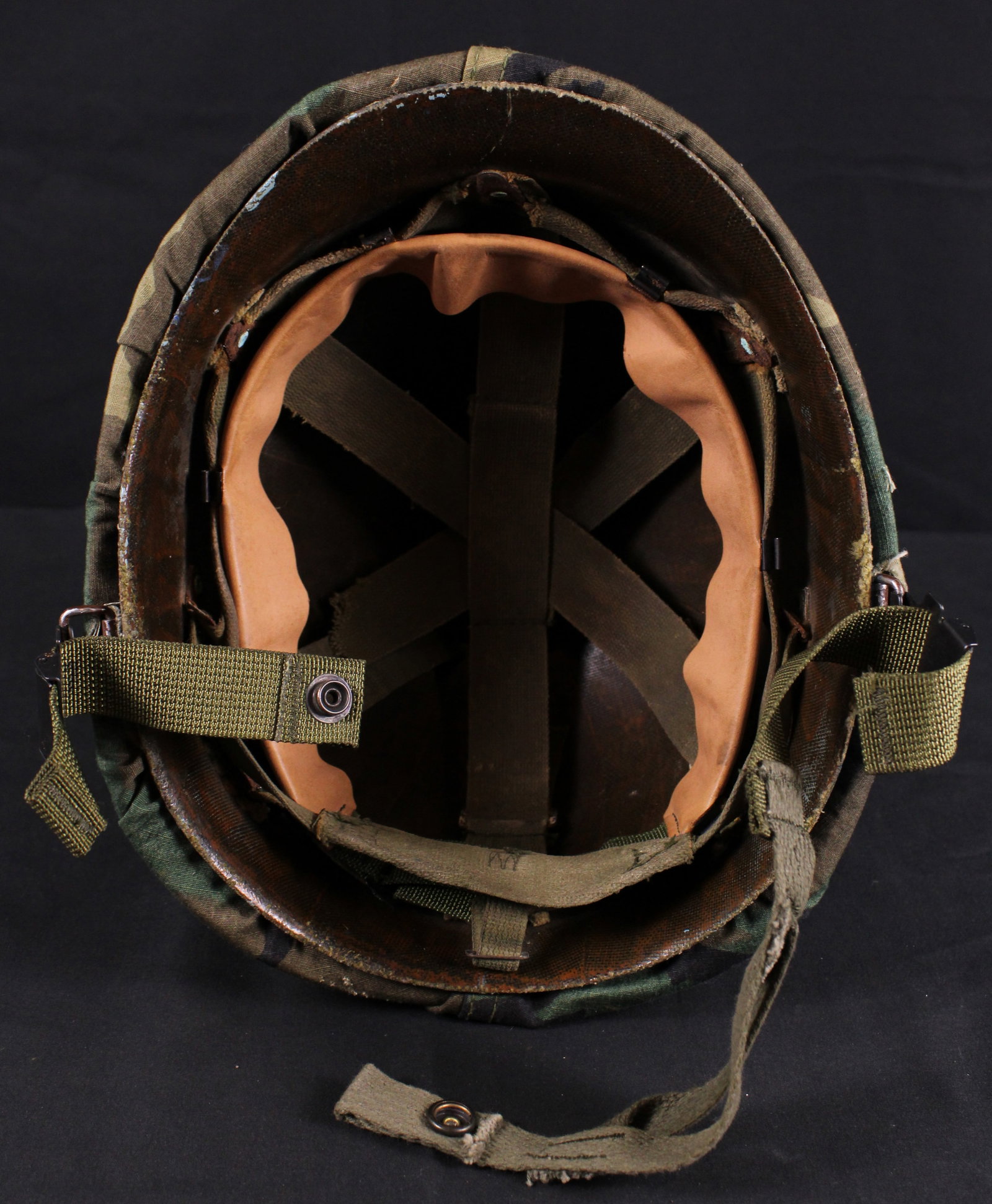 Vietnam Era M1 Helmet with Liner With Post Vietnam M81 Helmet Cover (BTJ) - 6