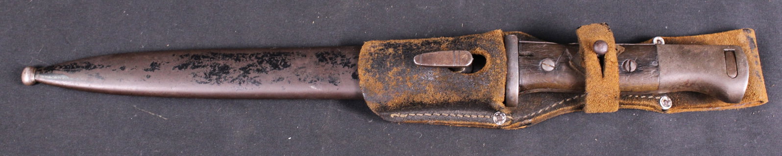 German K98 Bayonet Produced Berg and Co. with Two Sets Of Initials And Frog (BTJ) - 3