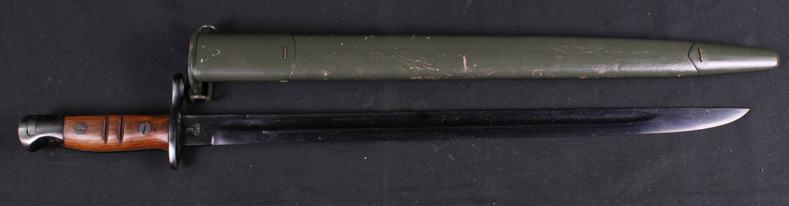 WWI-Style M1917 Bayonet (JAA): Description coming soon! Suspected reproduction. Bidders are welcome to preview items in person during our normal operating hours Tuesday through Saturday 11am-6pm. Estimated shipping parcel size