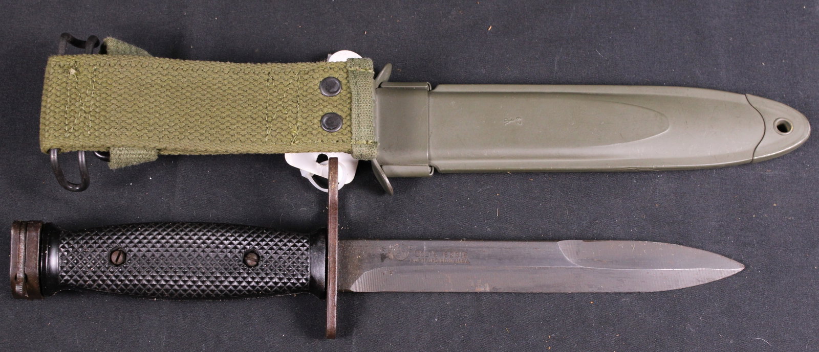 M7 Colt Manufactured Bayonet For M16 With Sheath (FMI): Description coming soon Bidders are welcome to preview items in person during our normal operating hours Tuesday through Saturday 11am-6pm. Estimated shipping parcel size (LxWxH) 10 inches x 6 inches