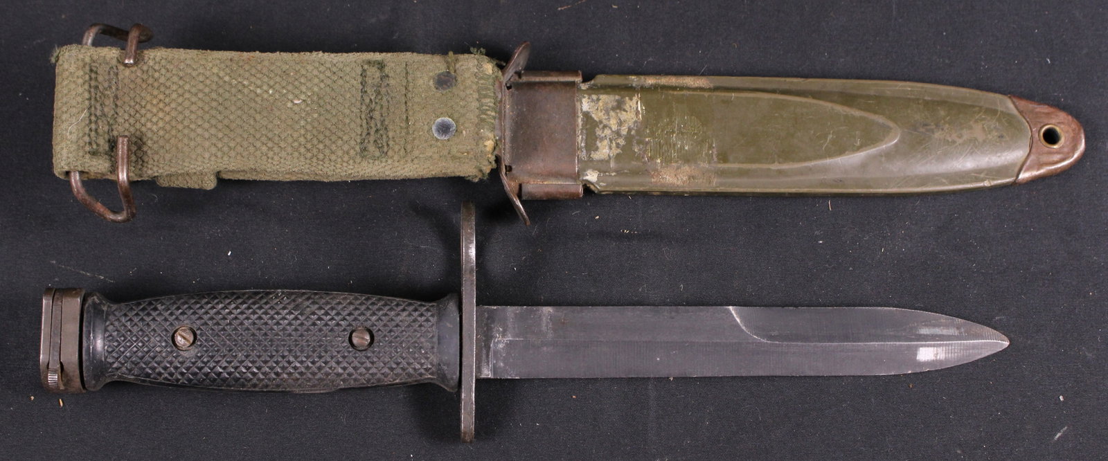 M7 Bayonet For M16 With Sheath (SFA): Description coming soon Bidders are welcome to preview items in person during our normal operating hours Tuesday through Saturday 11am-6pm. Estimated shipping parcel size (LxWxH) 10 inches x 6 inches