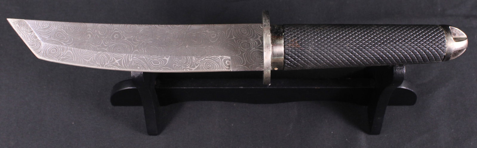 Faux Damascus Chinese Made Fixed Blade Diving Knife With Sheath (ATL) - 4