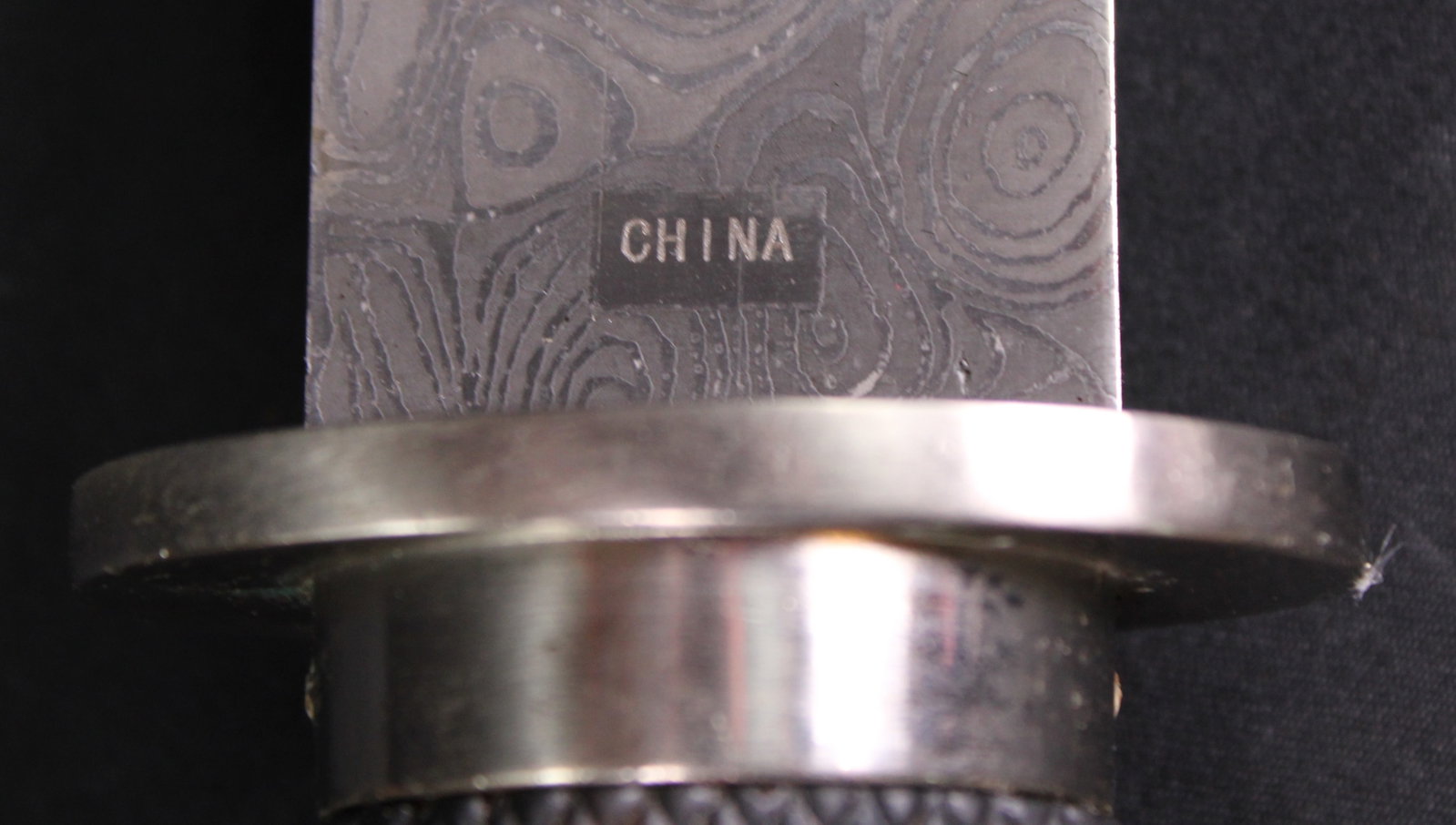 Faux Damascus Chinese Made Fixed Blade Diving Knife With Sheath (ATL) - 5