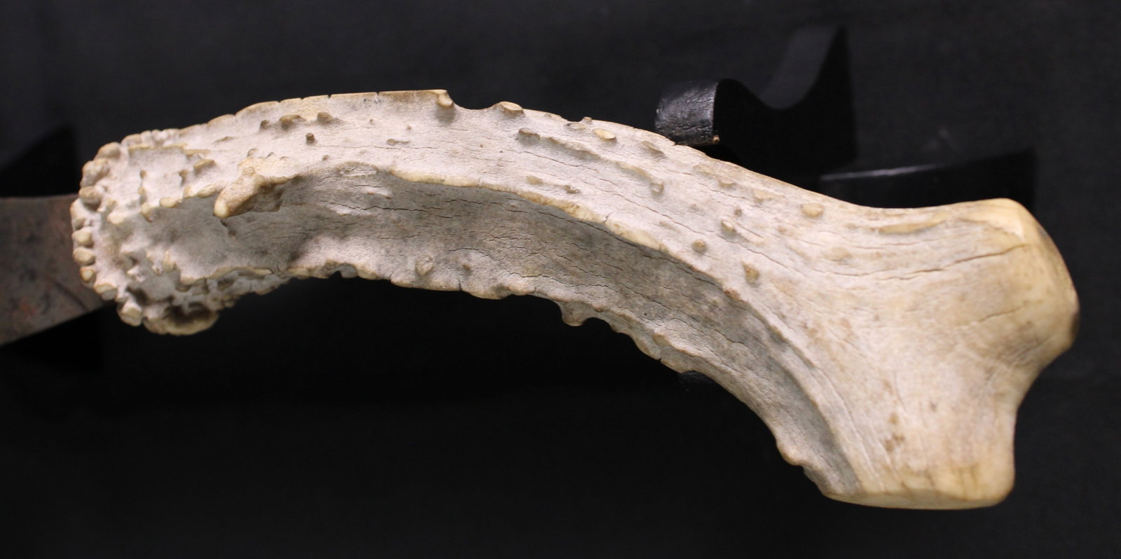 Vintage Antler Hilted Curved Knife Made By James W. Eustis Co. (JAA) - 4