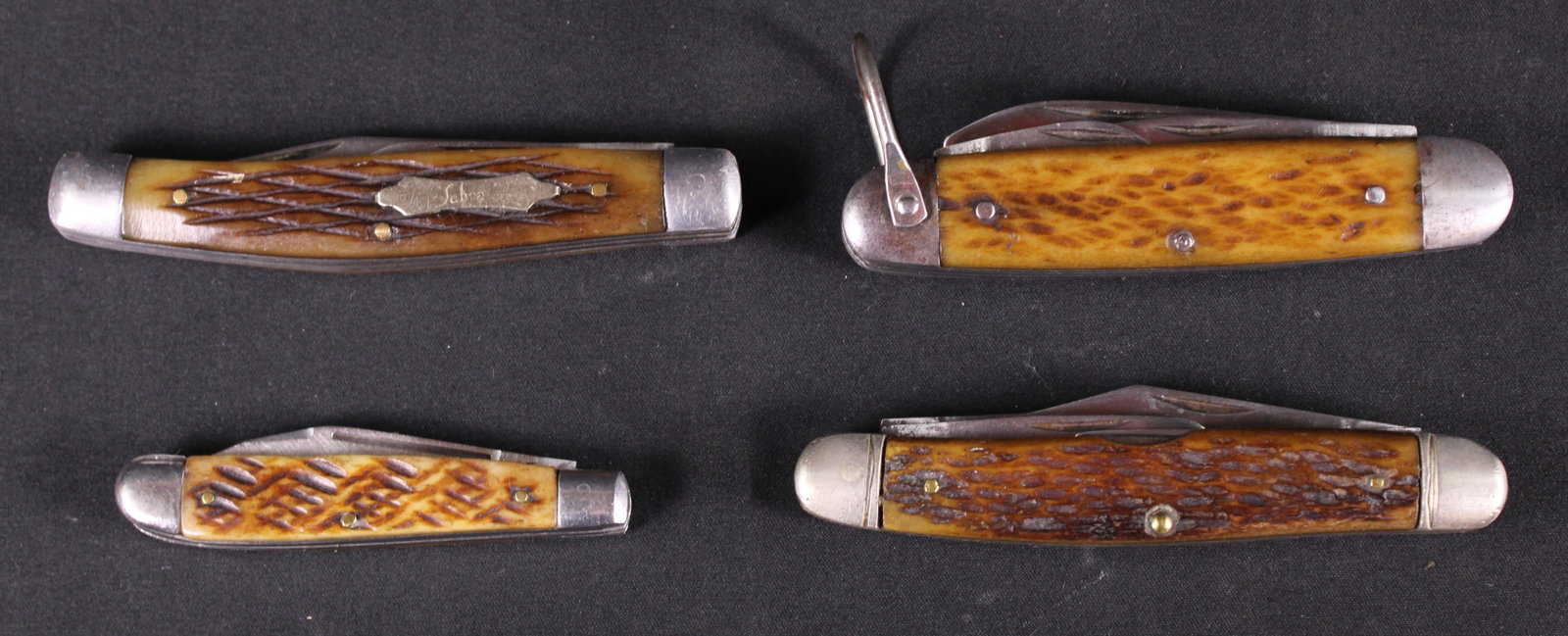 Group Lot Of Four Collectible Pocket Knives (MIC): Description coming soon Bidders are welcome to preview items in person during our normal operating hours Tuesday through Saturday 11am-6pm. Estimated shipping parcel size (LxWxH) 6 inches x 6 inches