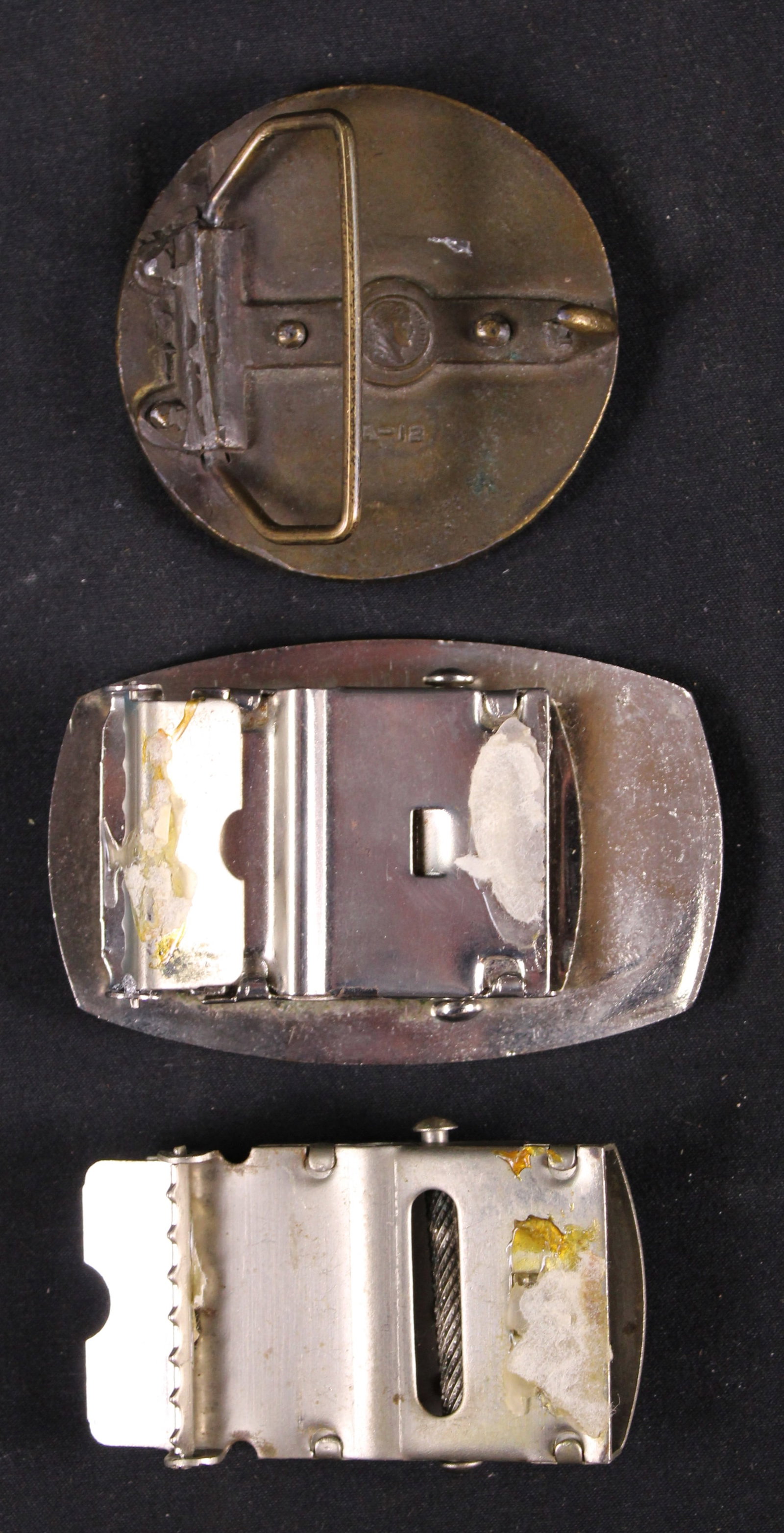 Group Lot Of Three US Navy Belt Buckles (KFC) - 2