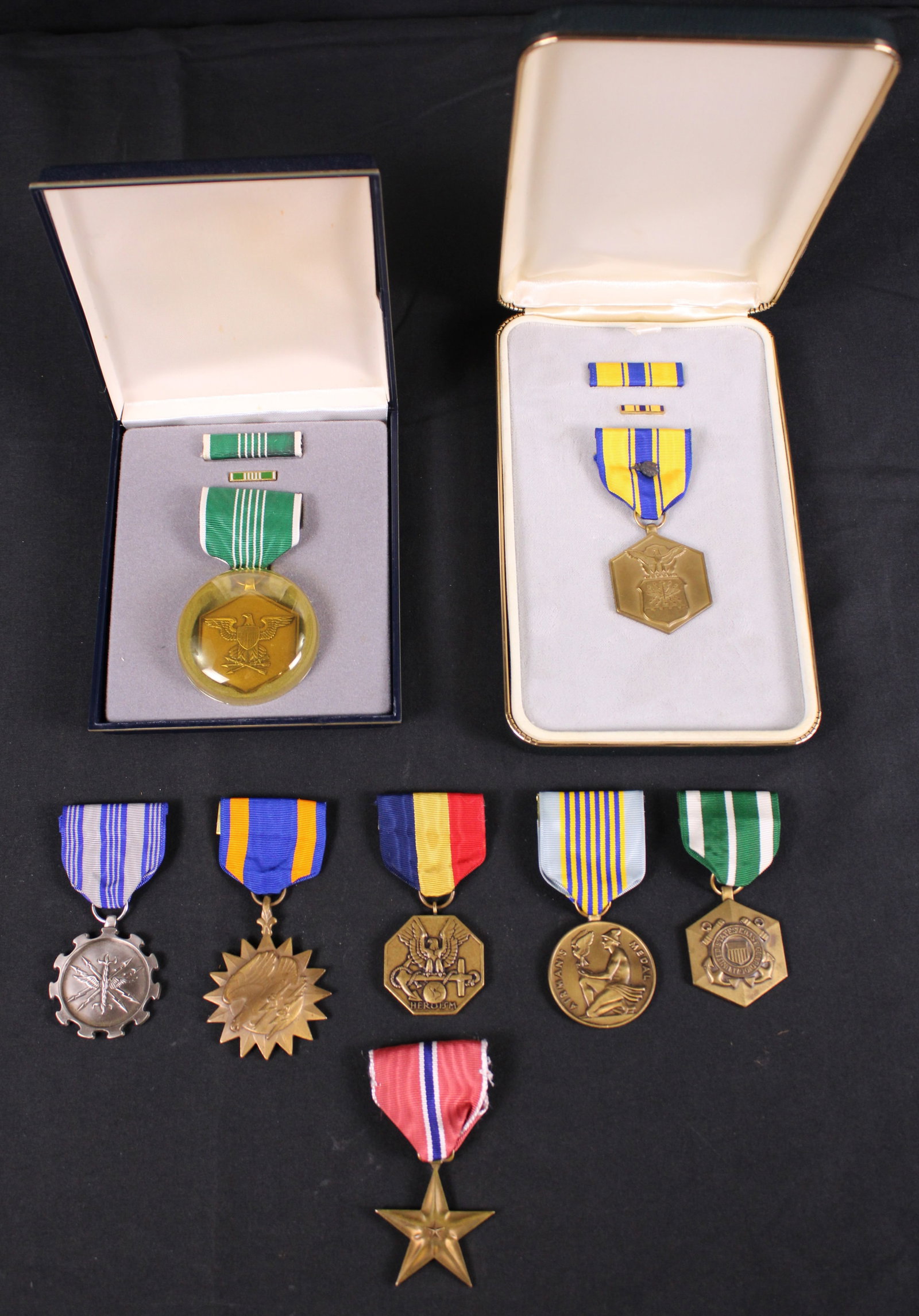 Group Lot Of Full Sized U.S. Military Decorations (MIC): Description coming soon Bidders are welcome to preview items in person during our normal operating hours Tuesday through Saturday 11am-6pm. Estimated shipping parcel size (LxWxH) 8 inches x 6 inches