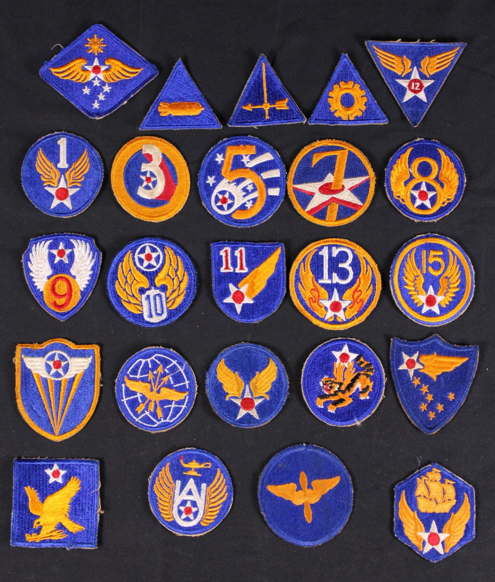 Group Lot Of 24 U.S. Army Air Force Patches (MIC): Description coming soon Bidders are welcome to preview items in person during our normal operating hours Tuesday through Saturday 11am-6pm. Estimated shipping parcel size (LxWxH) 6 inches x 6 inches
