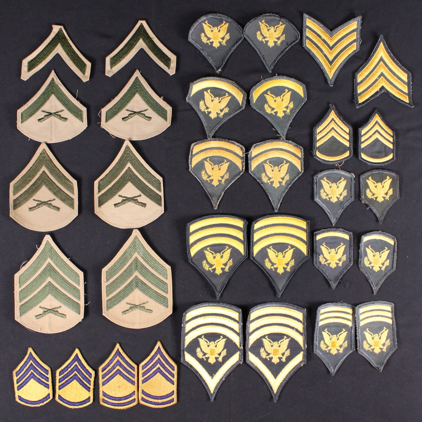 Group Lot Of 32 U.S. Army and U.S. Marine Corps Chevrons (MIC) - 2