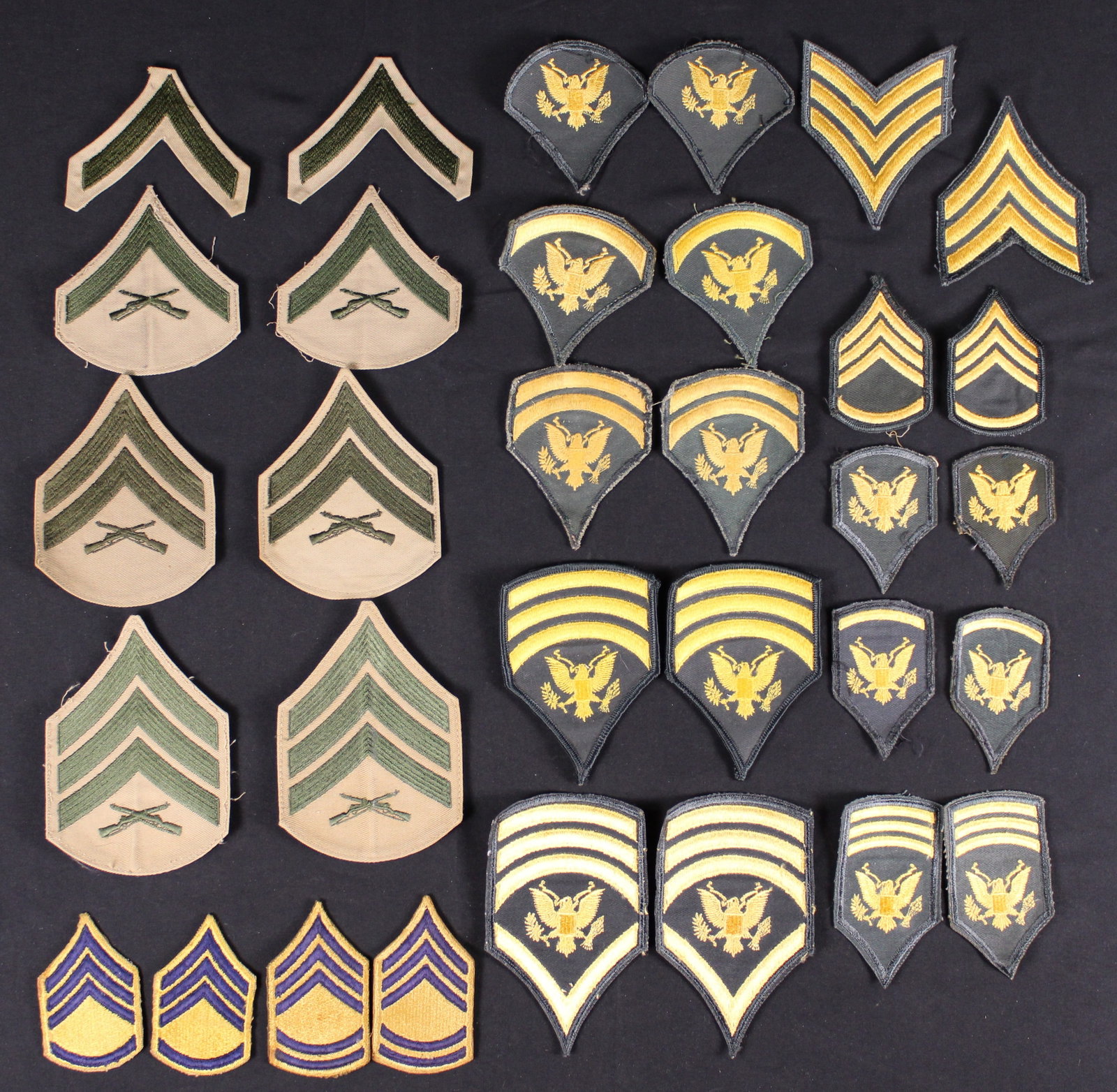 Group Lot Of 32 U.S. Army and U.S. Marine Corps Chevrons (MIC) - 3