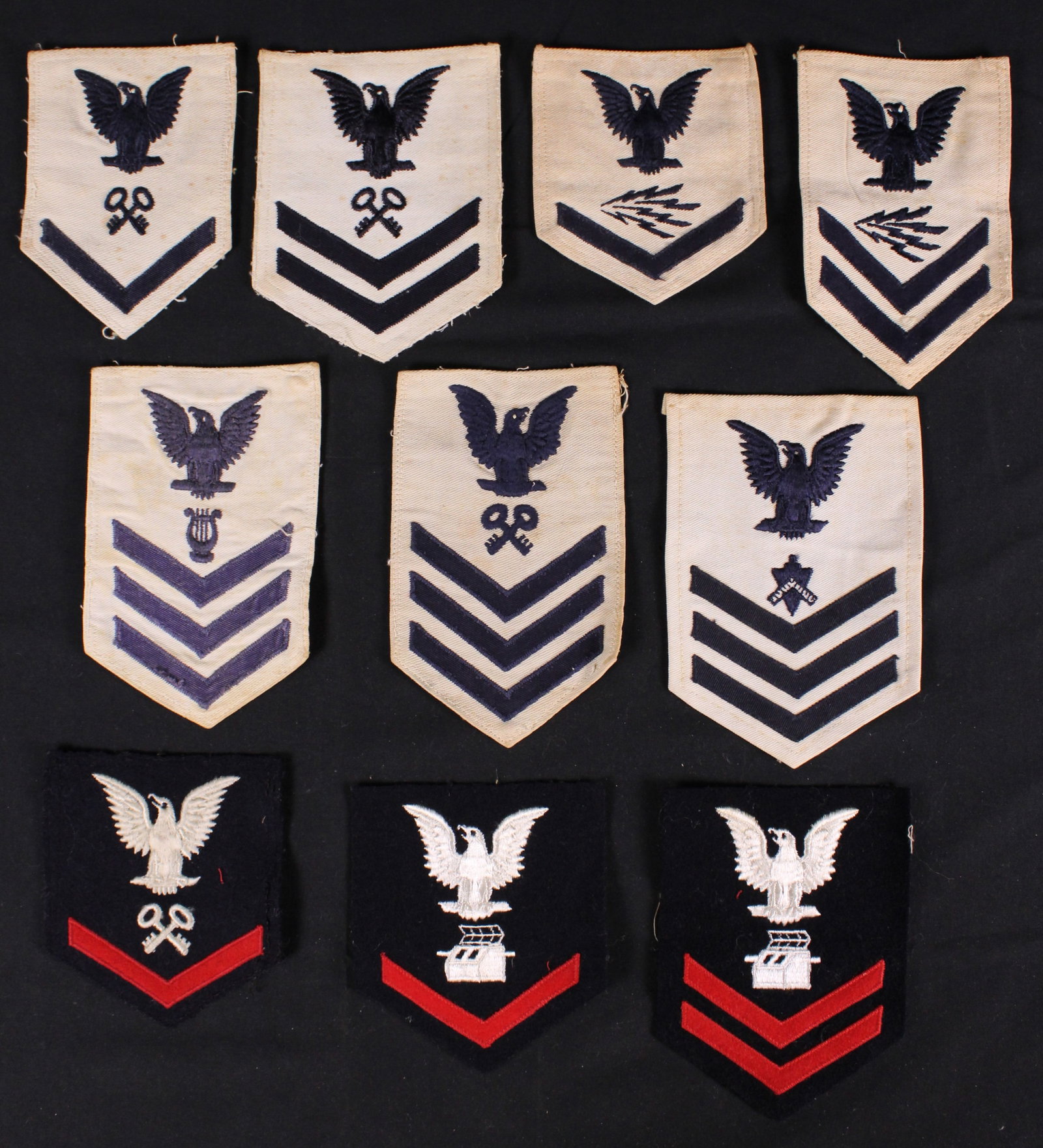 Group Lot Of 10 Ww2 Era U.S. Navy Rating Patches (MIC) - 2