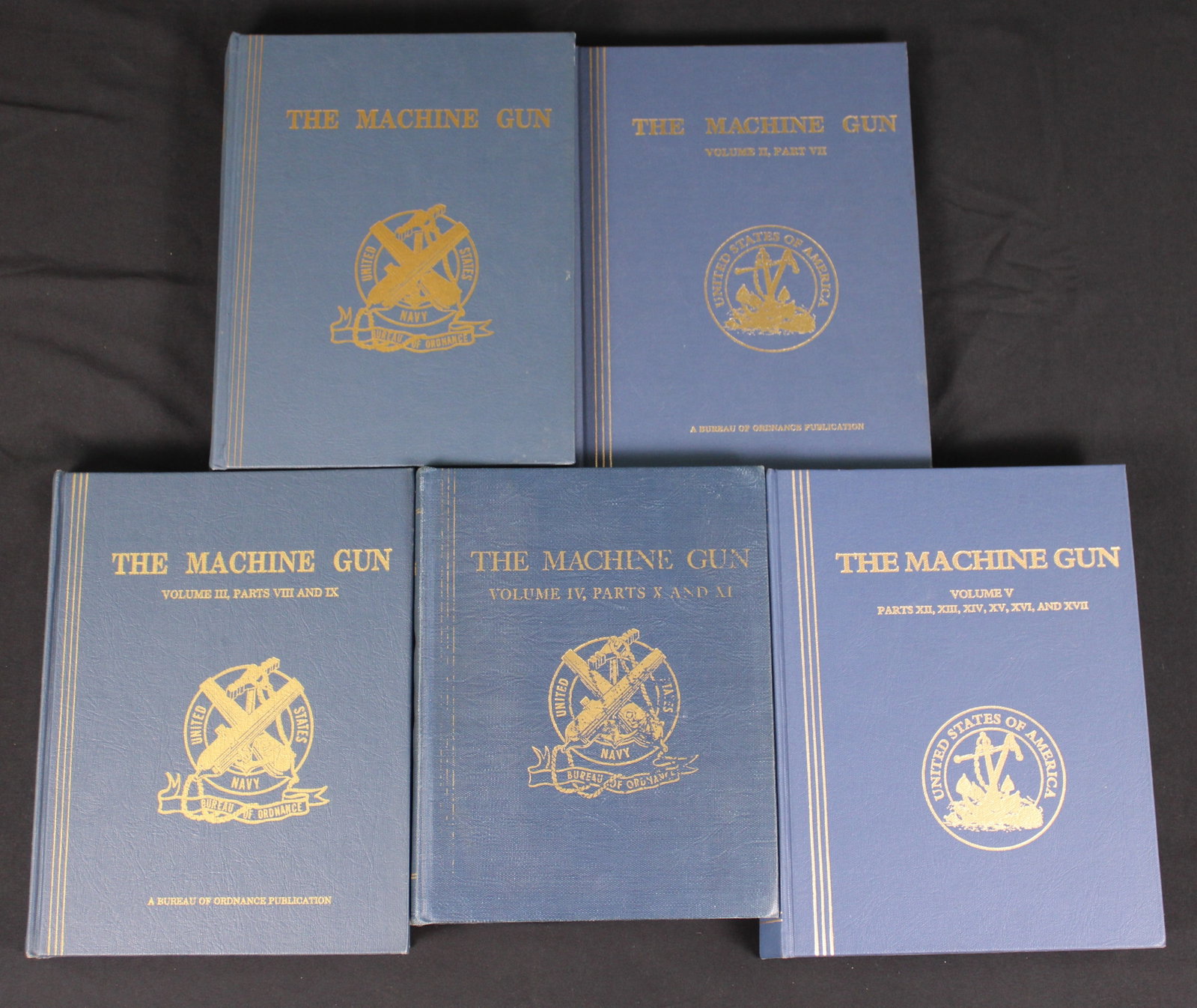 Group Lot: "The Machine Gun" Complete 5 Volume Set (FMI): This 5 volume book set of "The Machine Gun" was written by George M. Chinn. Bidders are welcome to preview items in person during our normal operating hours Tuesday through Saturday 11am-6pm.