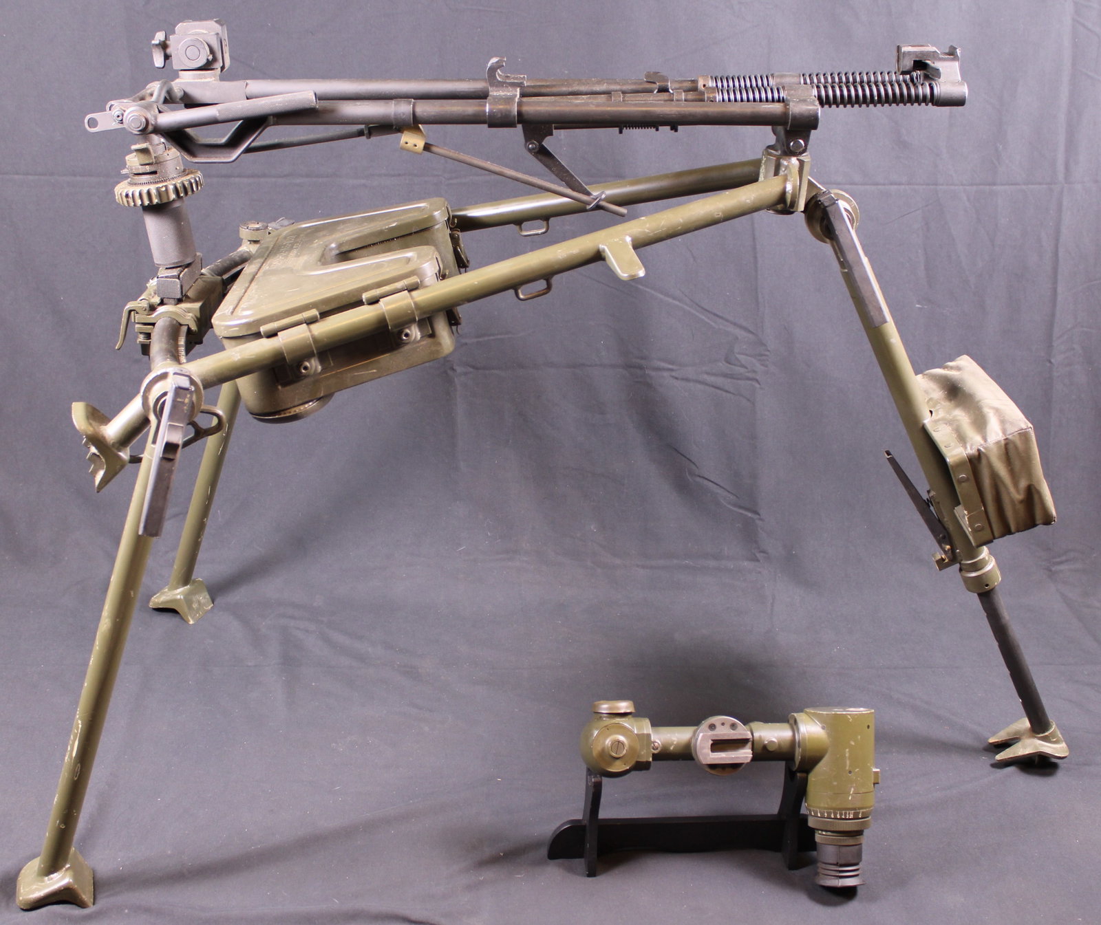 Post War German Heckler and Koch Marked MG3 Tripod w/ Scope for the MG3/ MG53/ MG42 (FMI): Description coming soon! Bidders are welcome to preview items in person during our normal operating hours Tuesday through Saturday 11am-6pm. Estimated shipping parcel size (LxWxH) 24 inches x 24