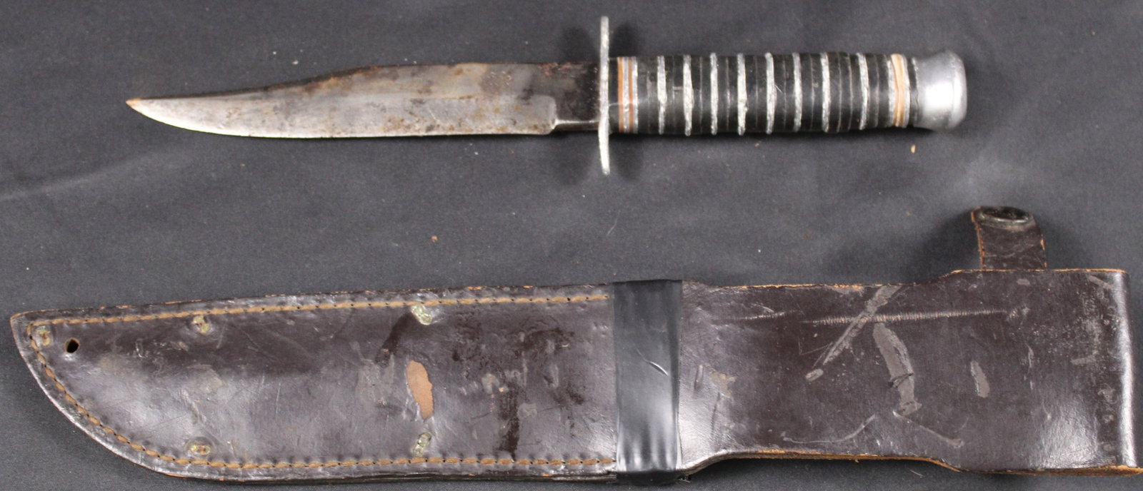 c.1950s Solingen Fixed-Blade "Sheriff Knife" Fighting Knife and Sheath (SNR) - 2