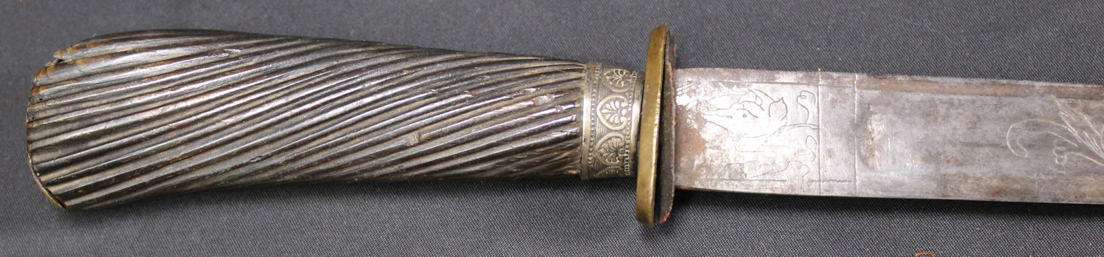 Large Fixed-Blade Hand Engraved Dagger (SNR) - 2