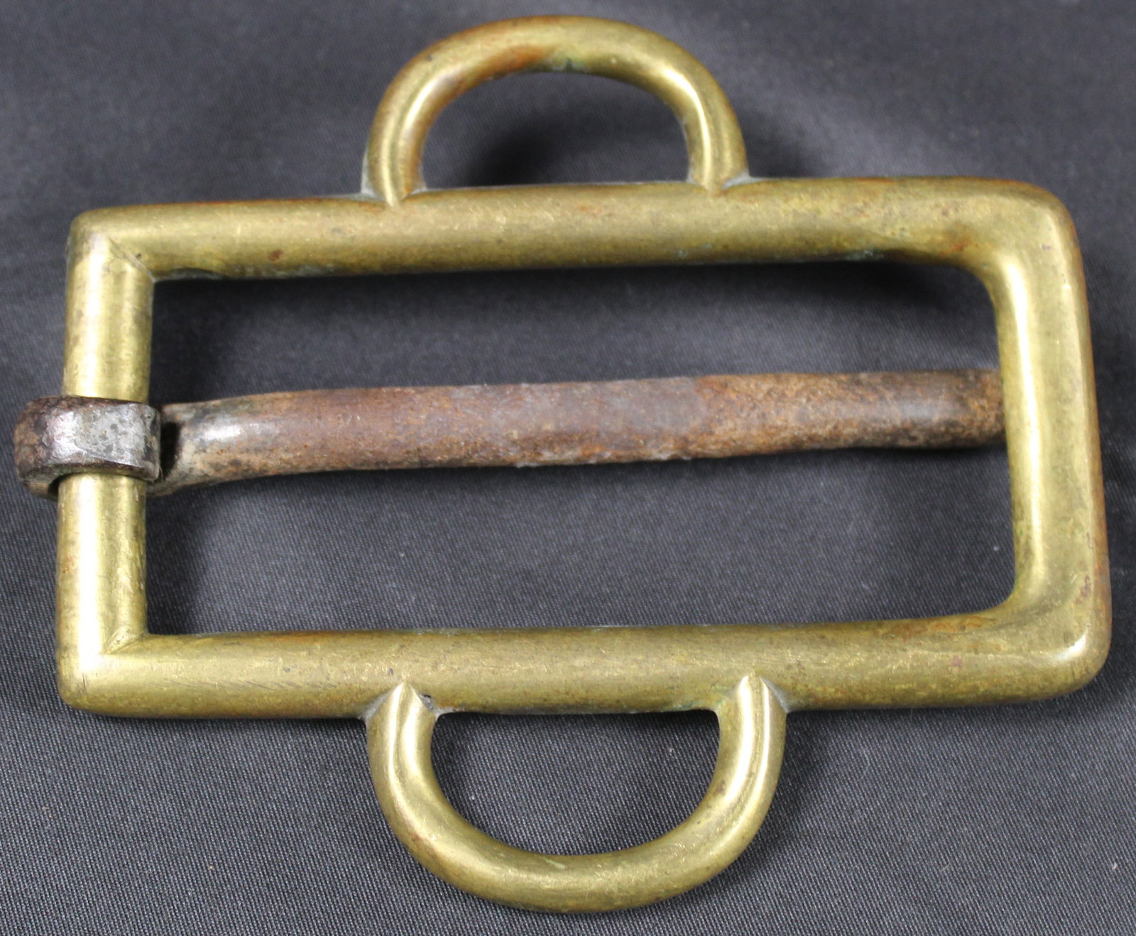 Large Revolutionary War Era Antique Brass Military Style Center-Bar Belt Buckle (SNR) - 2