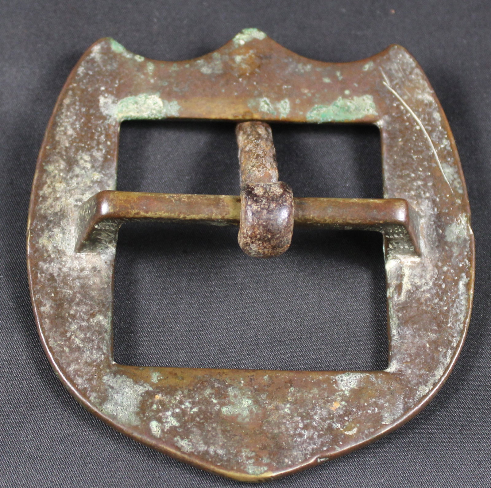 Large Vintage Men's Shield-Style Brass Belt Buckle (SNR) - 2