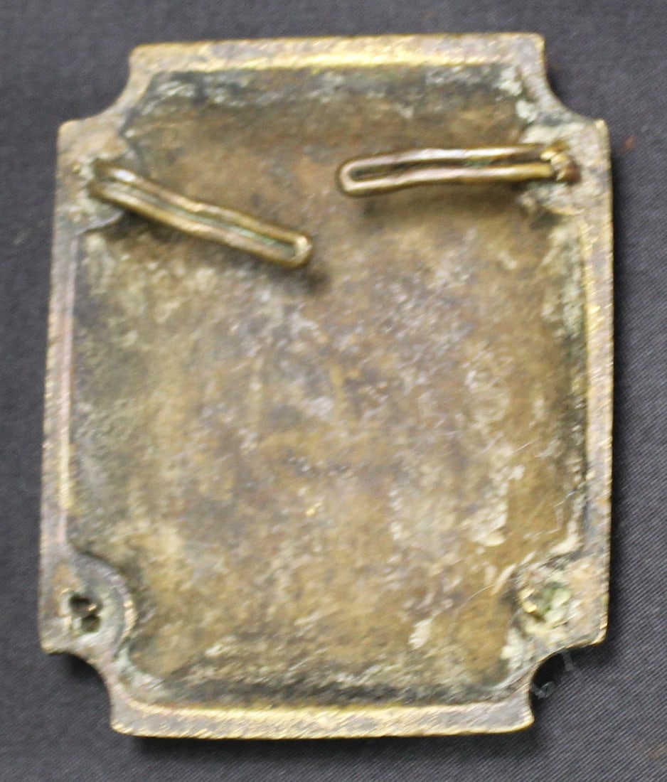 Vintage "P" Suspected Revolutionary War Era Rectangular Monogrammed Brass Belt Buckle (SNR) - 2
