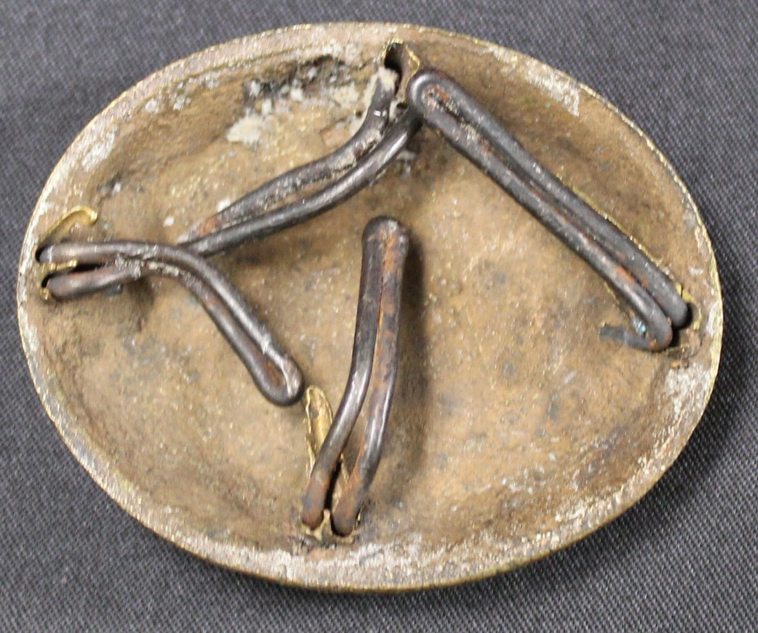 Vintage "CB" Suspected Revolutionary War Era Oval Shaped Monogrammed Brass Belt Buckle (SNR) - 2